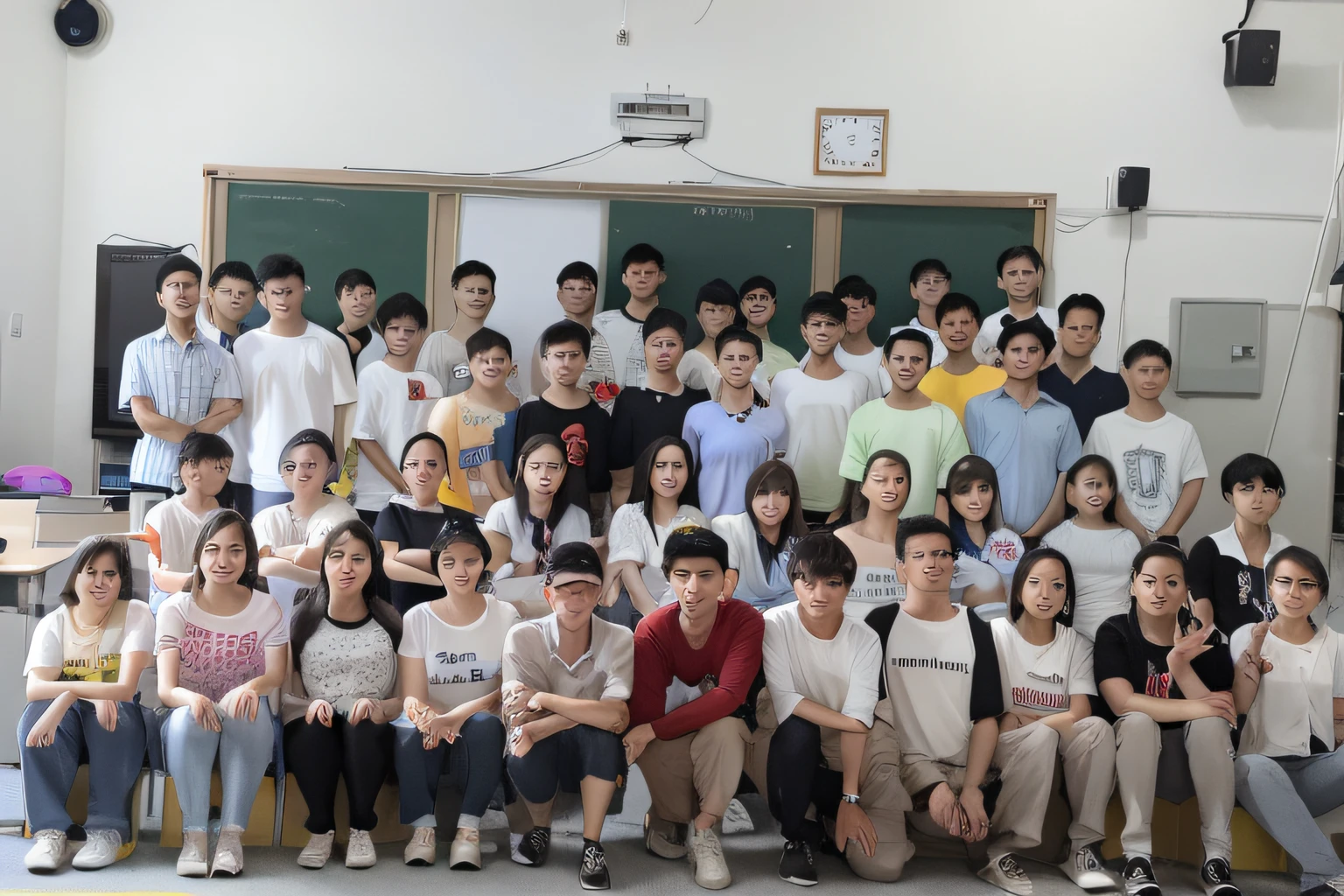 There are a lot of people sitting and standing together in the classroom, Teacher, Group photo, Student, Classe escolar, Lab Room, High school, in group photograph, xue han, Classroom, mingchen shen, jinyiwei, College, photograph taken in 2 0 2 0, year 2 3 0 0, Lu Ji, the photo shows a large, su fu
