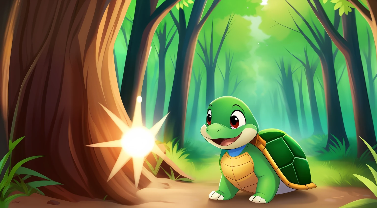 The turtle's mouth is slightly open