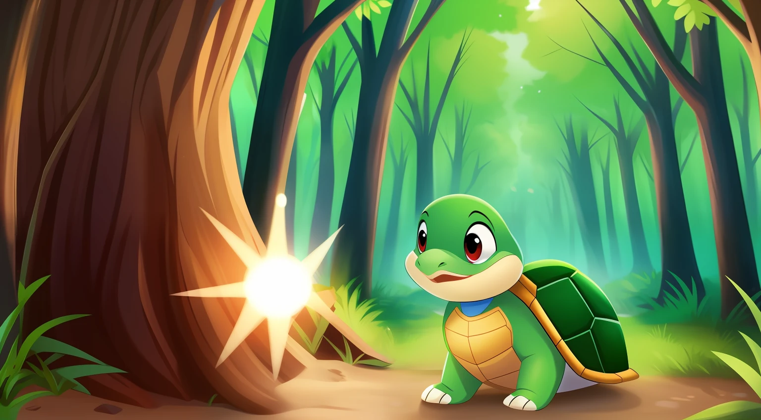 The turtle's mouth is slightly open
