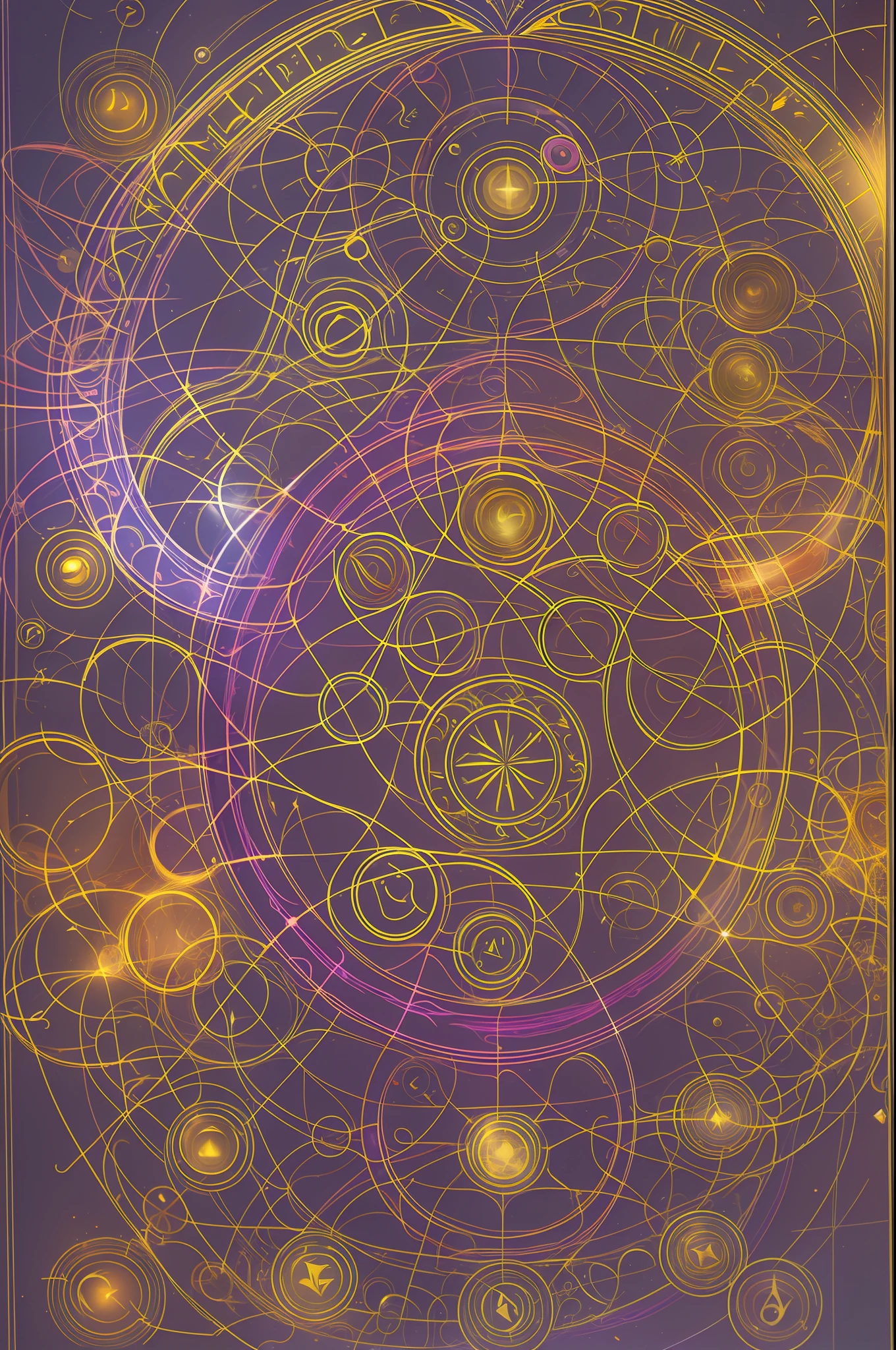 concept, Rune_Magic, Magic, magic circles, magic circles with glowing light, simetria, cículos, bonito e intricado, luzes coloridas, estrela de cinco pontas, tela 2d, classic paint, graph design