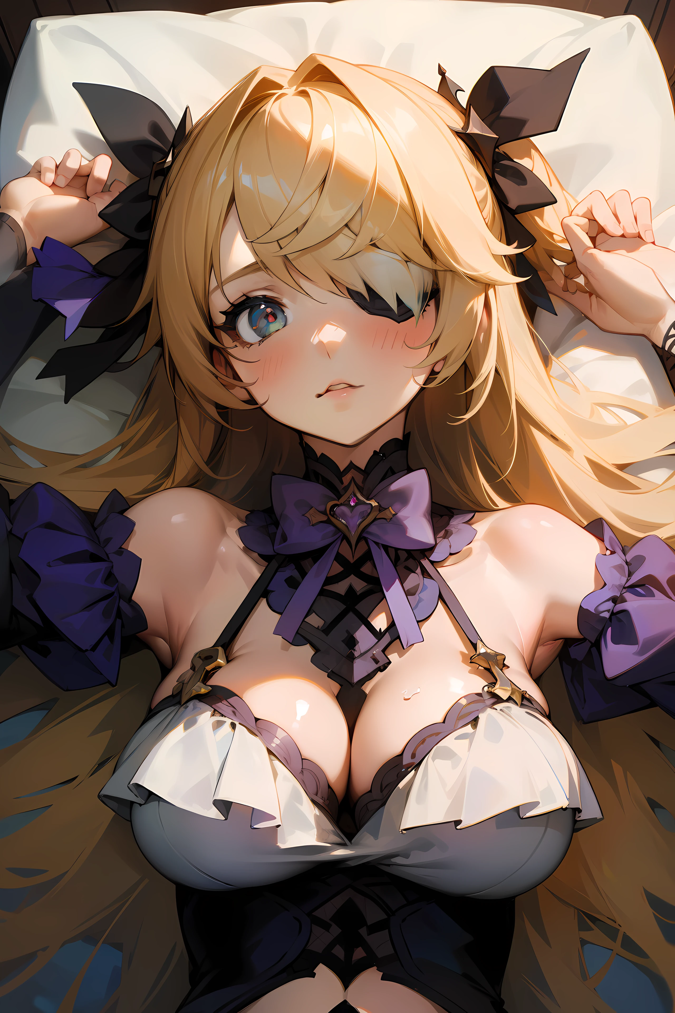 (masterpiece),best quality, expressive eyes, perfect face, 1girl,
big breast, H-cup, good breast, beautiful, gorgeous ,large breast, laying down on stomach,
fischldef,
fischlein,
fischlrnd,