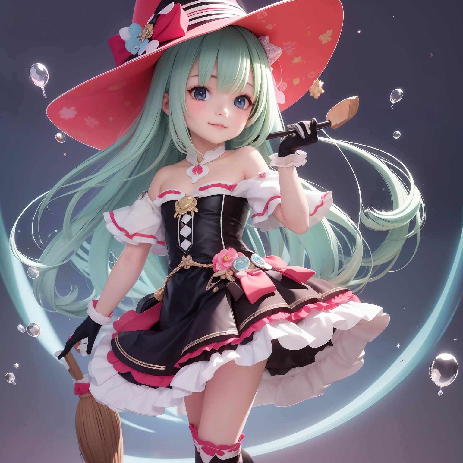 ((9year old girl:1.5)), complete anatomy, children's body, child, super cute, girl, little girl, random poses,random angles,

hat riding a broom in the air, zero sauce art, loli, detailed fan art, witch girl, splash art anime loli, bright witch, official artwork, [[[grin]]]], commission, official fan art, cute art style, zero sauce, little curve loli,  best quality, extreme light and shadow, ultra hd,, loli, bright colors, high contrast, strong visual impact,night, night view,bouncing hair,

 beautiful girl, 1 girl, loli, petite girl, top quality, masterpiece, high eyes,drooping eyes,(realism: 1.2)), petite, bangs, tall eyes, natural light,(aquamarine eyes),bangs, beautiful girl with fine details, Beautiful and delicate eyes, Beautiful girl, detailed face, Beautiful eyes, beautiful shining body, 8K images,