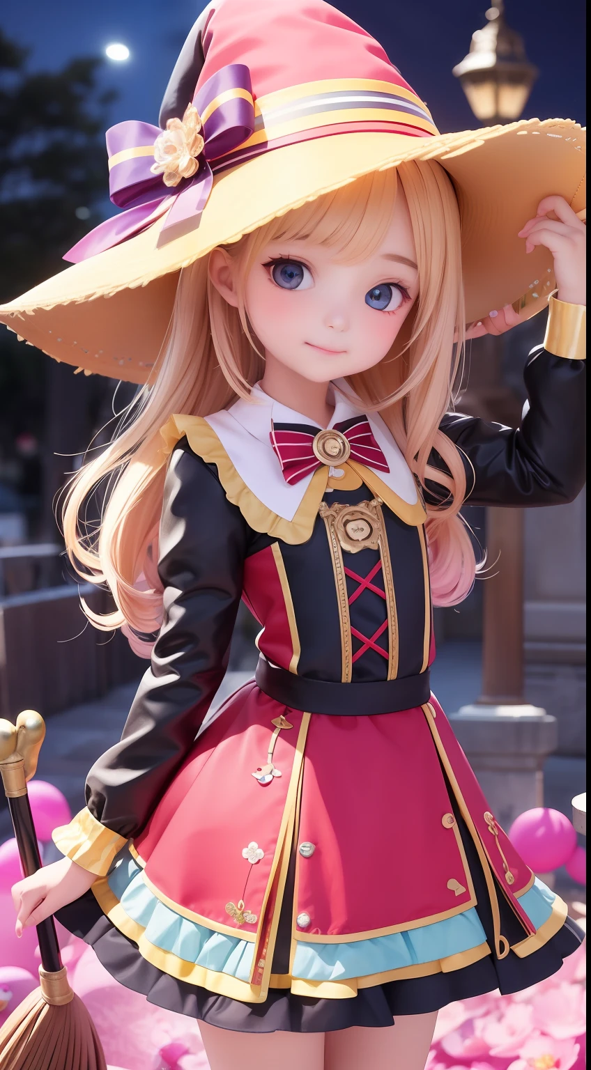 ((9year old girl:1.5)), complete ???????, children's body, child, super cute, girl, little girl, random poses,random angles,

hat riding a broom in the air, zero sauce art, loli, detailed fan art, witch girl, splash art anime loli, bright witch, official artwork, [[[grin]]]], commission, official fan art, cute art style, zero sauce, little curve loli,  best quality, extreme light and shadow, ultra hd,, loli, bright colors, high contrast, strong visual impact,night, night view,bouncing hair,

 beautiful girl, 1 girl, loli, petite girl, top quality, masterpiece, high eyes,drooping eyes,(realism: 1.2)), petite, bangs, tall eyes, natural light,(aquamarine eyes),bangs, beautiful girl with fine details, Beautiful and delicate eyes, Beautiful girl, detailed face, Beautiful eyes, beautiful shining body, 8K images,