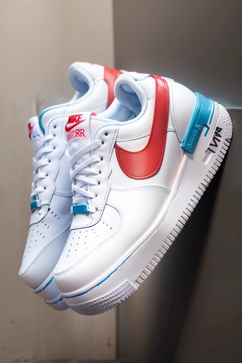 NIKE aair force1 low-top current popular elements design color block white background