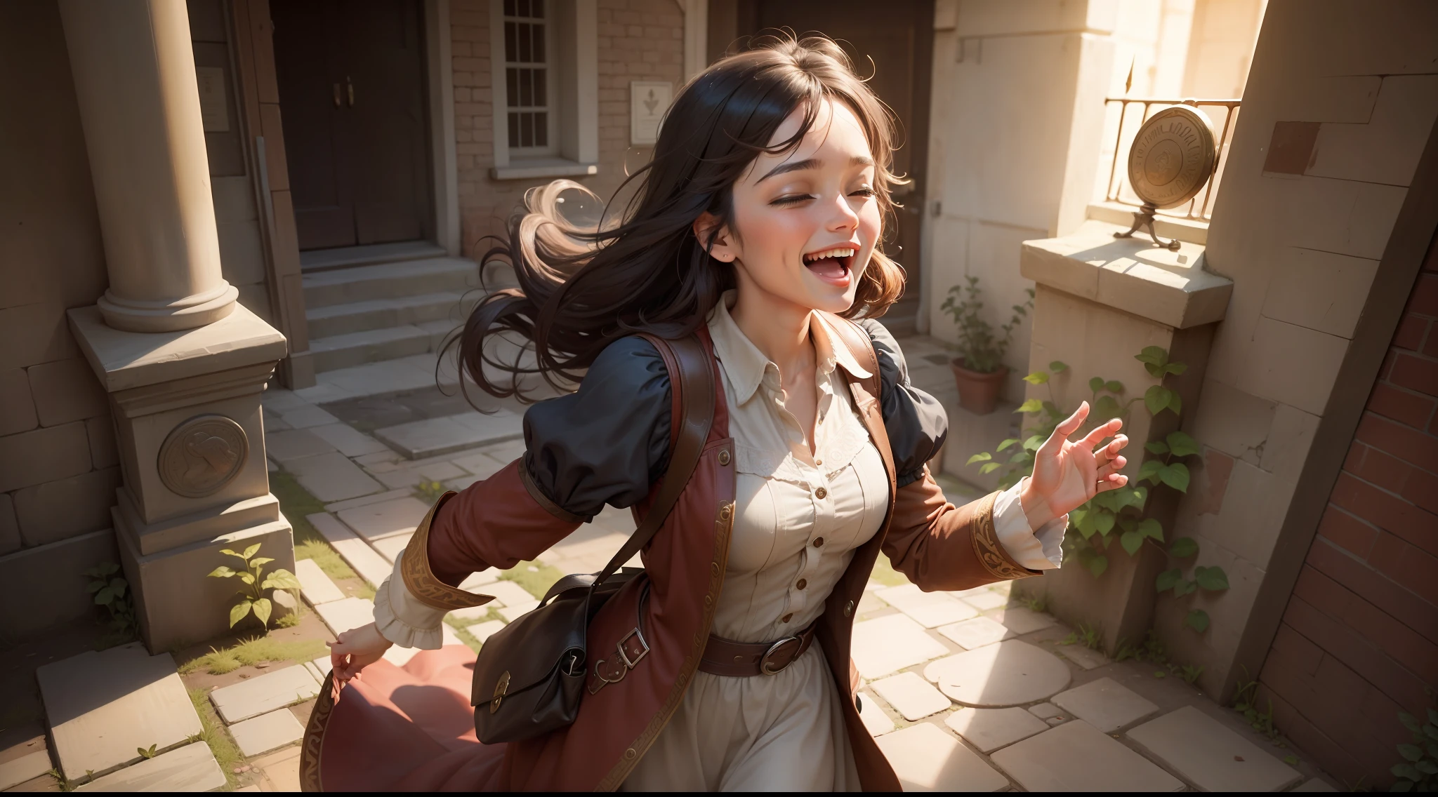 A scene of the woman's joy and gratitude upon finding the lost coin.