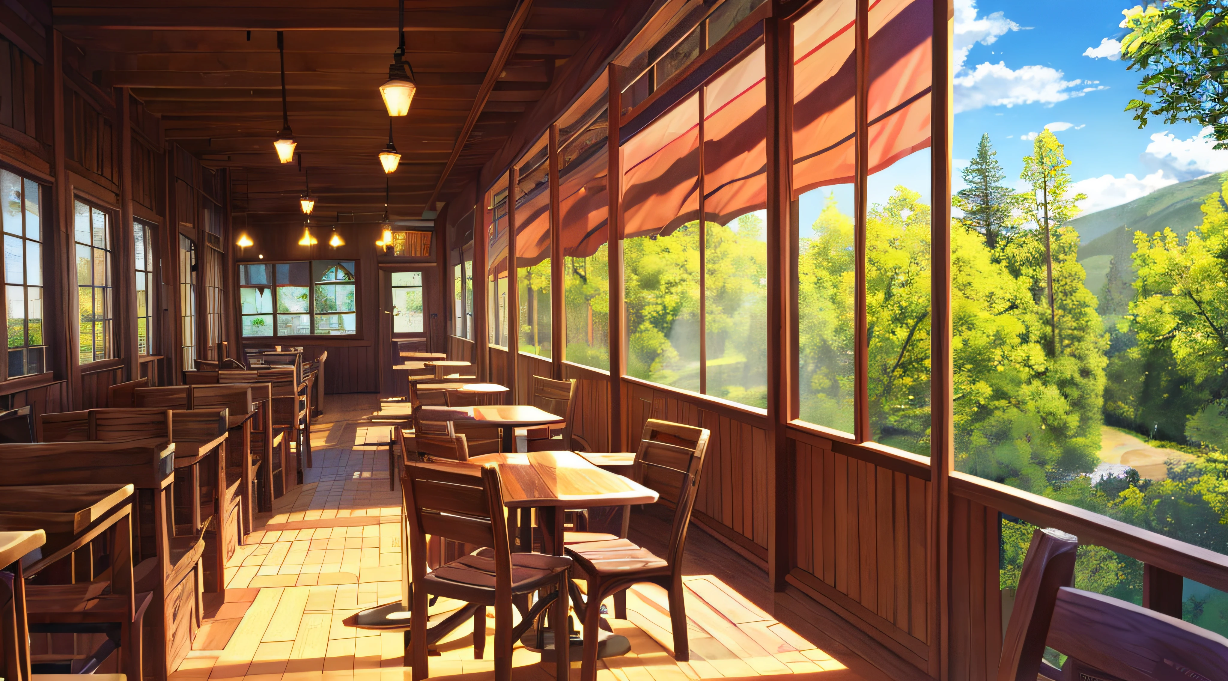best qualtiy,midday sunlight,Cafe,magia,log cabin,British style,