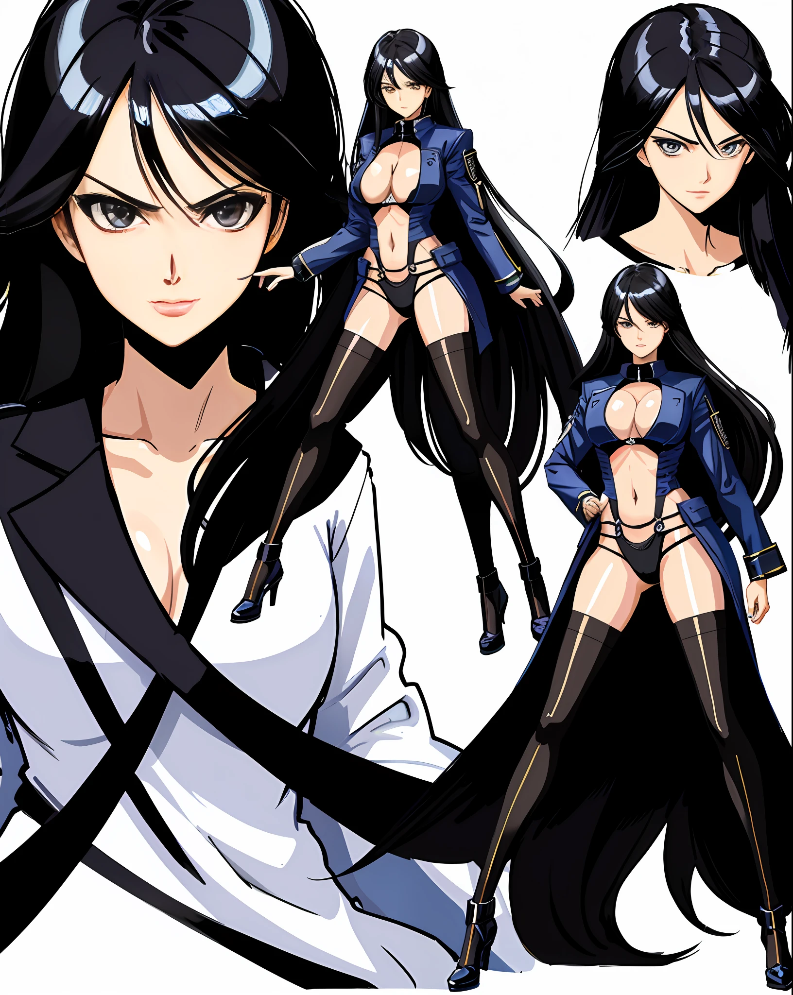 tmasterpiece,Line drawings,A painting of a woman with long hair and long hair,Perfect anime body,s the perfect face,Perfect facial features,angry look,long leges,huge tit,Whole body movement,8K comic wallpaper,Full body combat stance,Realistic light and shadows,beautiful line art,Powerful comic art,anime artsyle,painting art,comic artstyle,His caricature full-body portrait,Beautiful fanart,detail-rich,detailed manga style