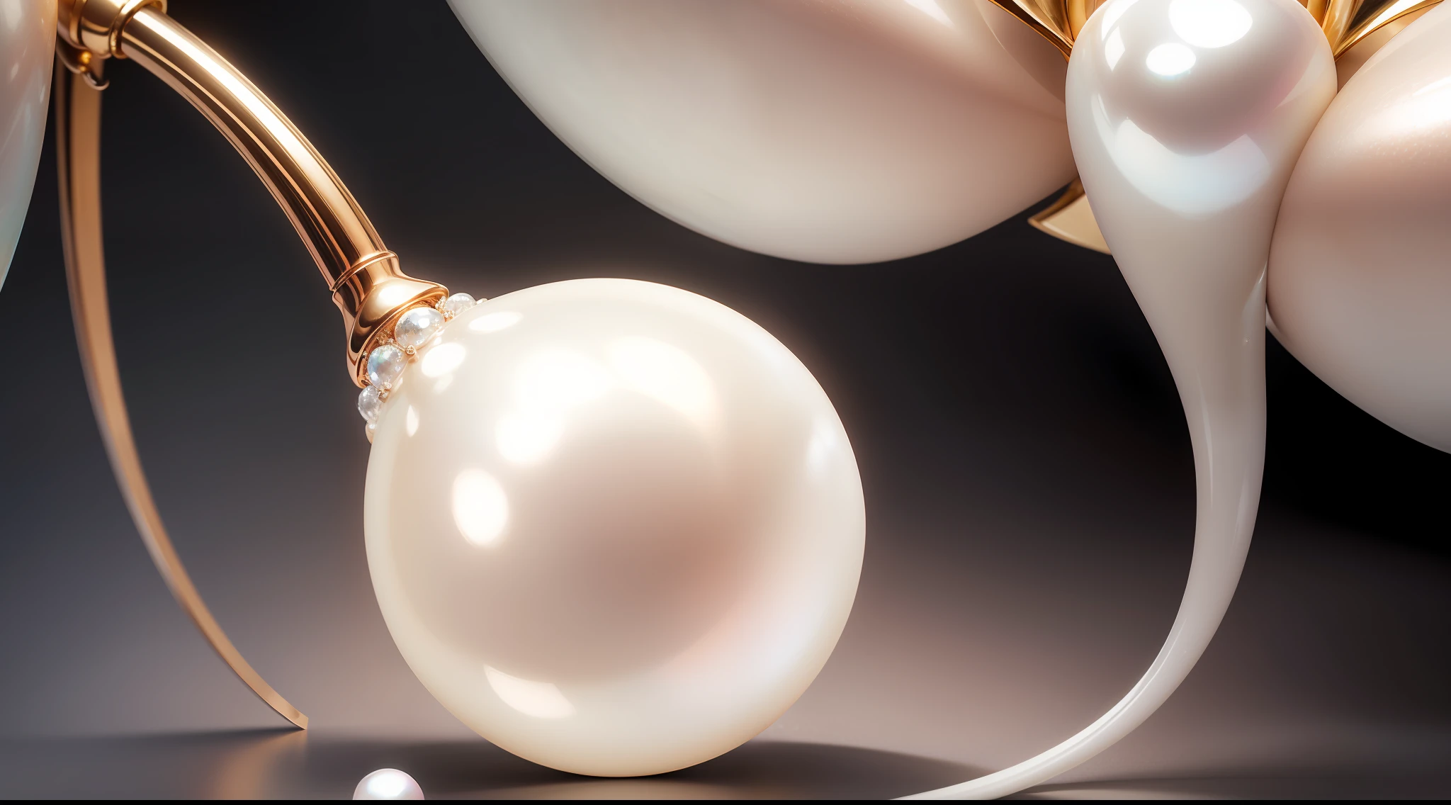 A close-up of the pearl, highlighting its beauty and uniqueness.