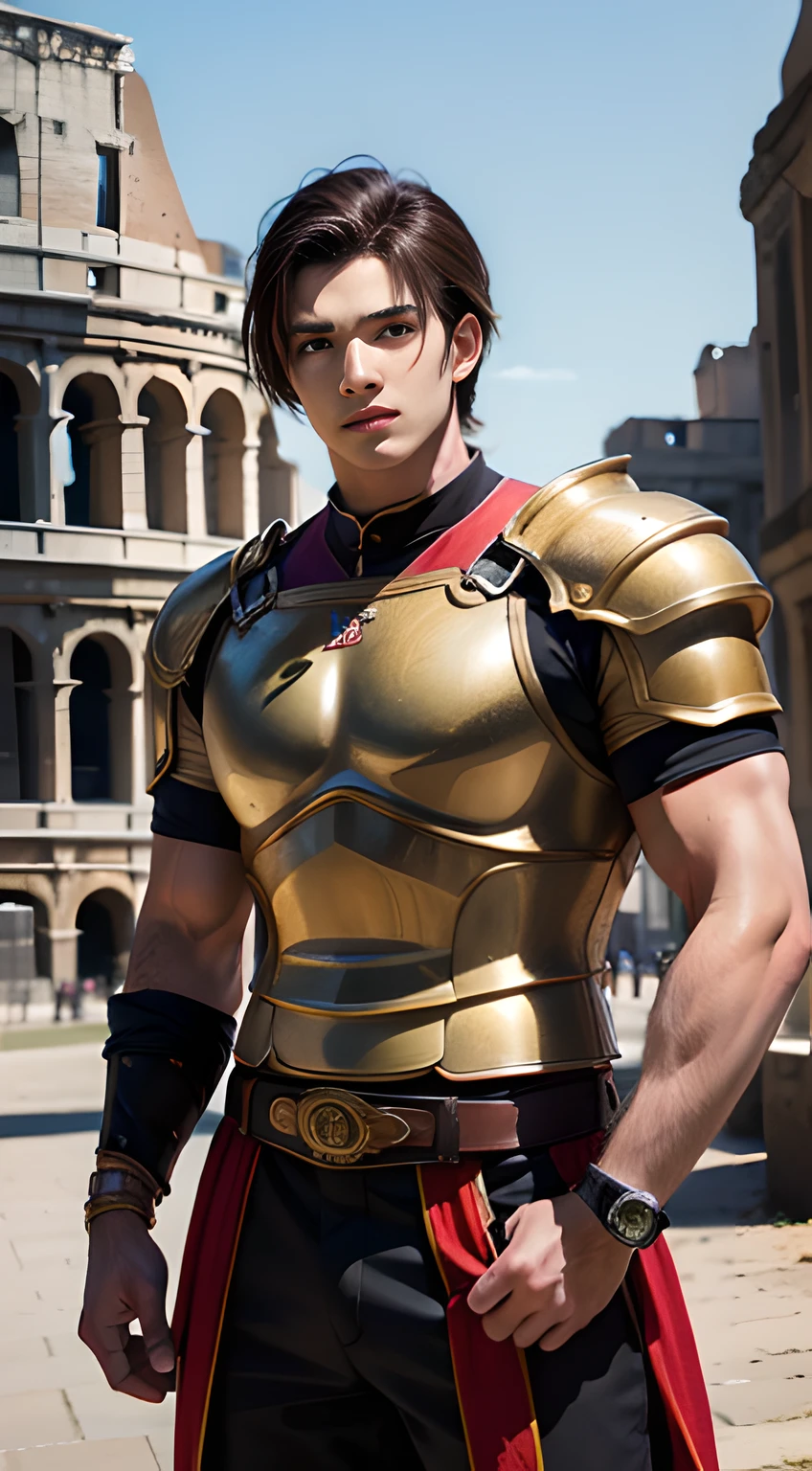 tanned handsome young man in his 20s, Leon Kennedy,