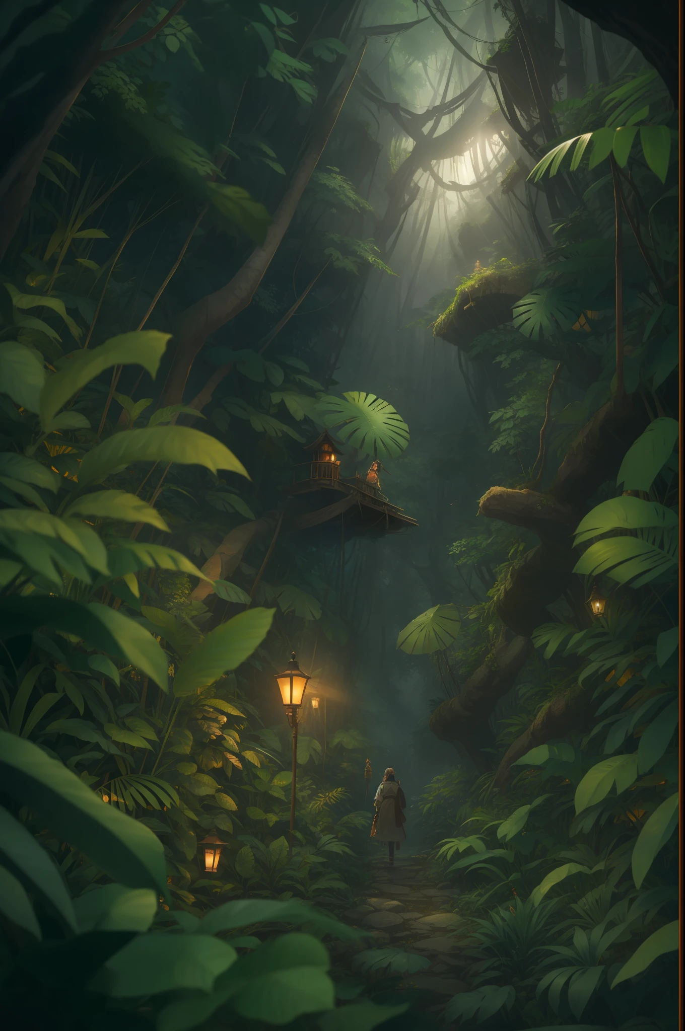 Digital illustration, Detailed and intricate, The dense jungle is full of exotic plants and animals, Sunlight shines through the canopy，Produces a mottled effect. In the style of Yoshitaka Amano and Hayao Miyazaki, Masterpiece, Proportional, Detailed, trending on artstationh, Beautiful lighting, Realistic, Intricate, Award-Awarded, 4K, highest quality
Award-winning, 4K digital painting in the style of Yoshitaka Amano. Detailed and intricate depiction of a zombie apocalypse, cleverly capturing the chaos and drama of the scene. Beautiful lighting and cinematic composition make this piece a true masterpiece, trending on artstationh