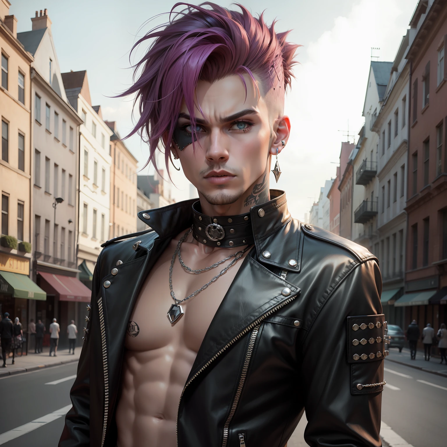 Surrealist punk rock style male