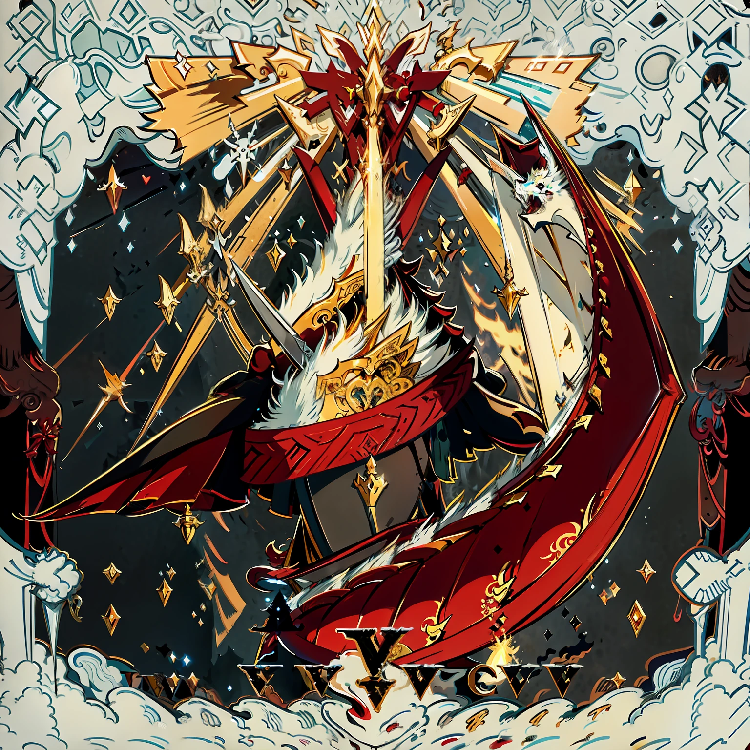 Wears silver plate armor，Strong dragon slayer warriors with many honors，Holding a crossed sword，It is carved with a golden thunder pattern made of delicate black iron，Fight against ferocious western dragons tens of meters tall。The dragon spreads its wings and flies，In the dark red cloud-filled air, It rushed towards the Dragon Slayer，Dragon Slayers sometimes make defensive moves，Meet the coming attack。