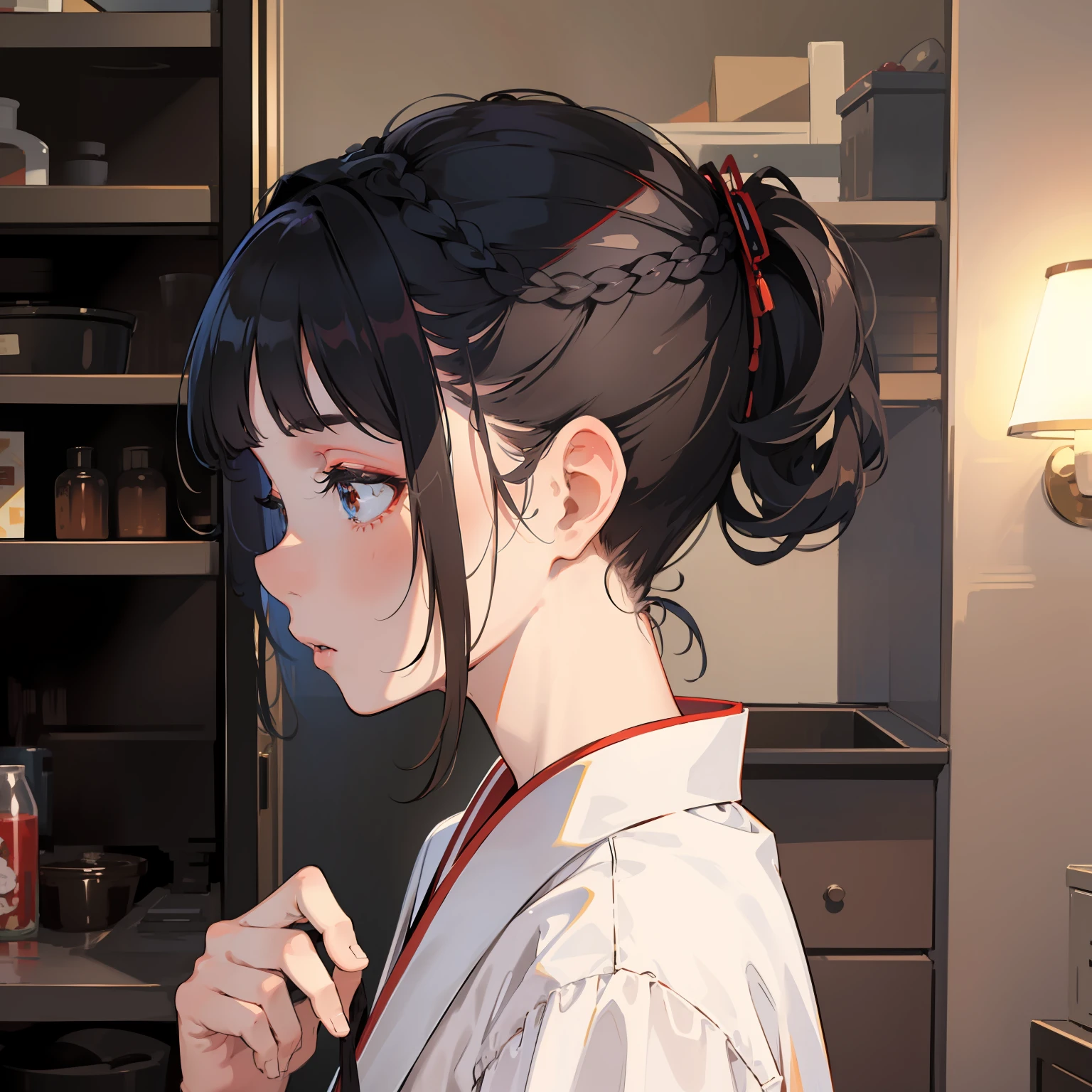 Matsuri:1.5), (updo hair:1.3),