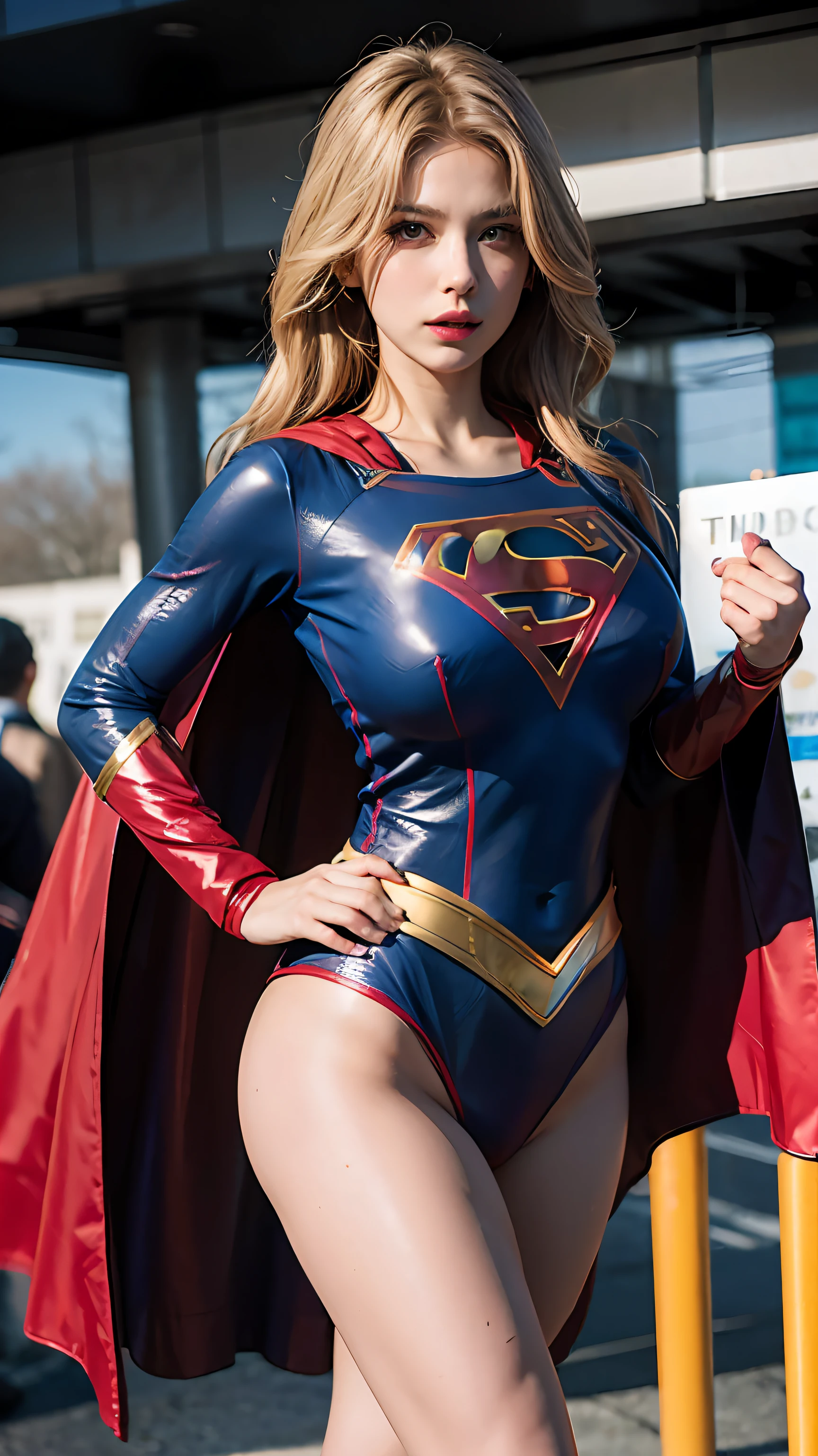 Woman body set big breasts, Supergirl costume dress
