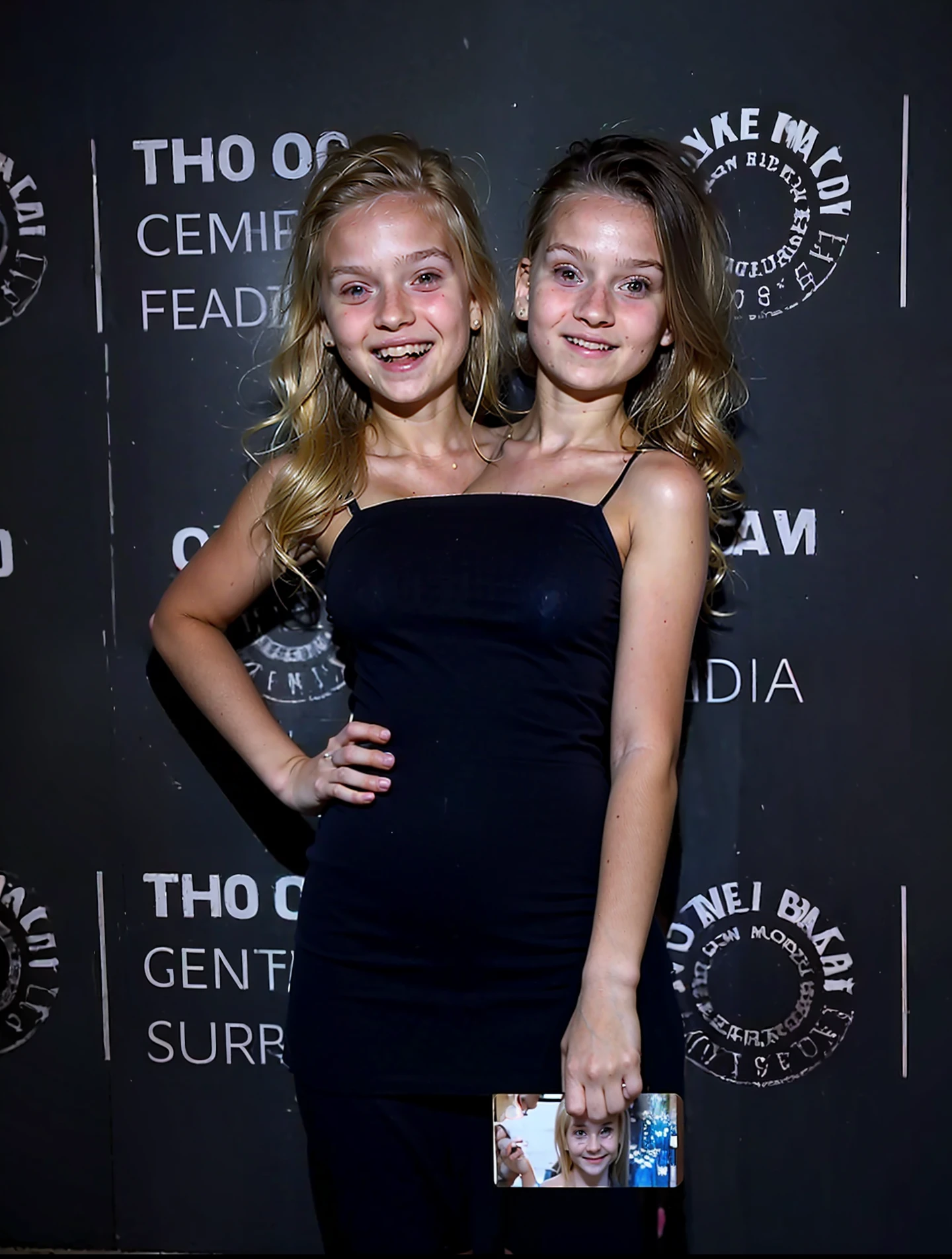 2heads, two headed girl, (10 year old girl:1.5), (female:1.5), (blonde:1.5), (two heads attached to one body:1.4), conjoined twins, heads side by side, one torso, young, uncomfortable, barefoot