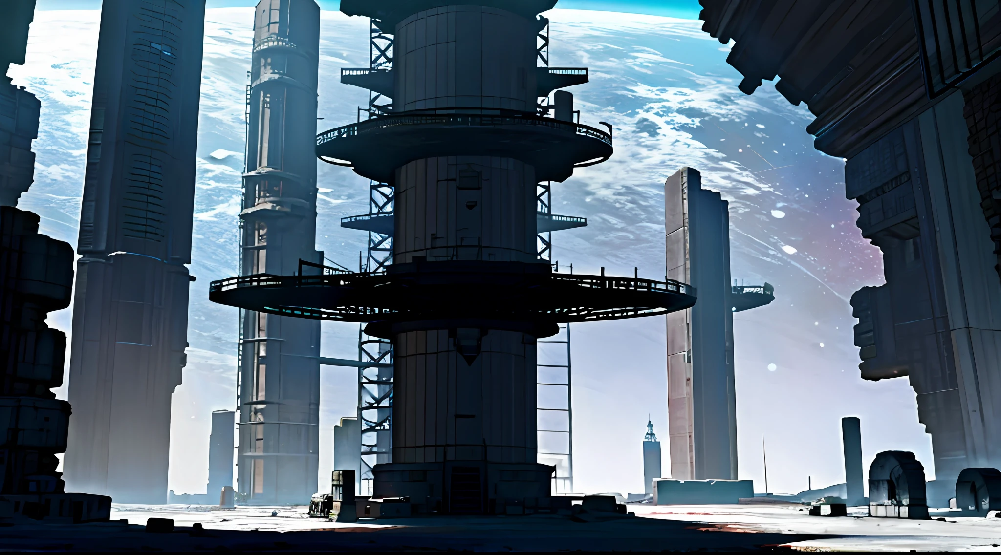 Ancient ruins of a space civilization，A space station