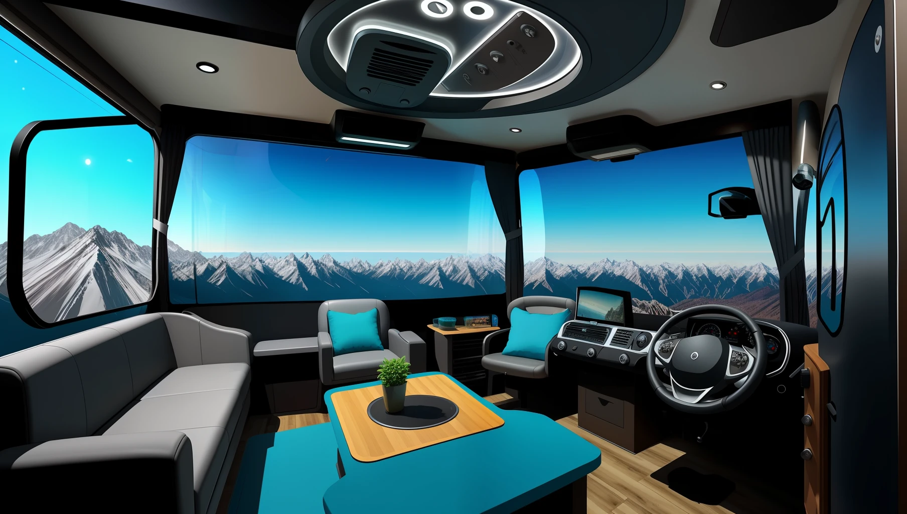 Sci-fi avant-garde futuristic motorhome