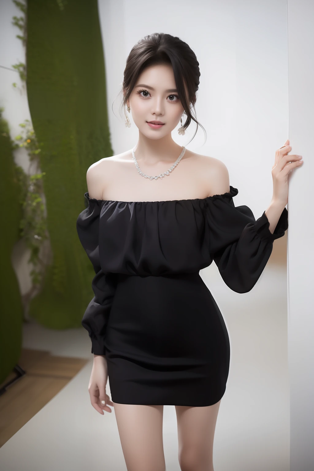 (offcial dress:1.5), Upper body, Smile, Short hair, Looking_at_peeping at the viewer, Indoors, Depth of field,Outdoors, Sunlight, (1girll:1.6), ulzzang-6500v1.1, (Original: 1.2), (Realistic: 1.3) , beautiful girl with beautiful details, Extremely detailed eyes and face, Eyes with beautiful details, Absurd, unbelievable Ridiculous, hugefilesize, Ultra detail, high resolution, Ultra detailed, Best quality, Masterpiece, illustration, Ultra detailed and beautiful, Ultra detailed, CG, Unity, 8K wallpaper, Amazing, finedetail, Masterpiece, Top quality, offcial art, Extremely detailed Cg Unity 8K wallpaper, Cinematic lighting, (Perfect shiny skin:0.6), Slim and smooth lines, (Floating), (Small breasts:1.2), Diamond earrings , necklace,