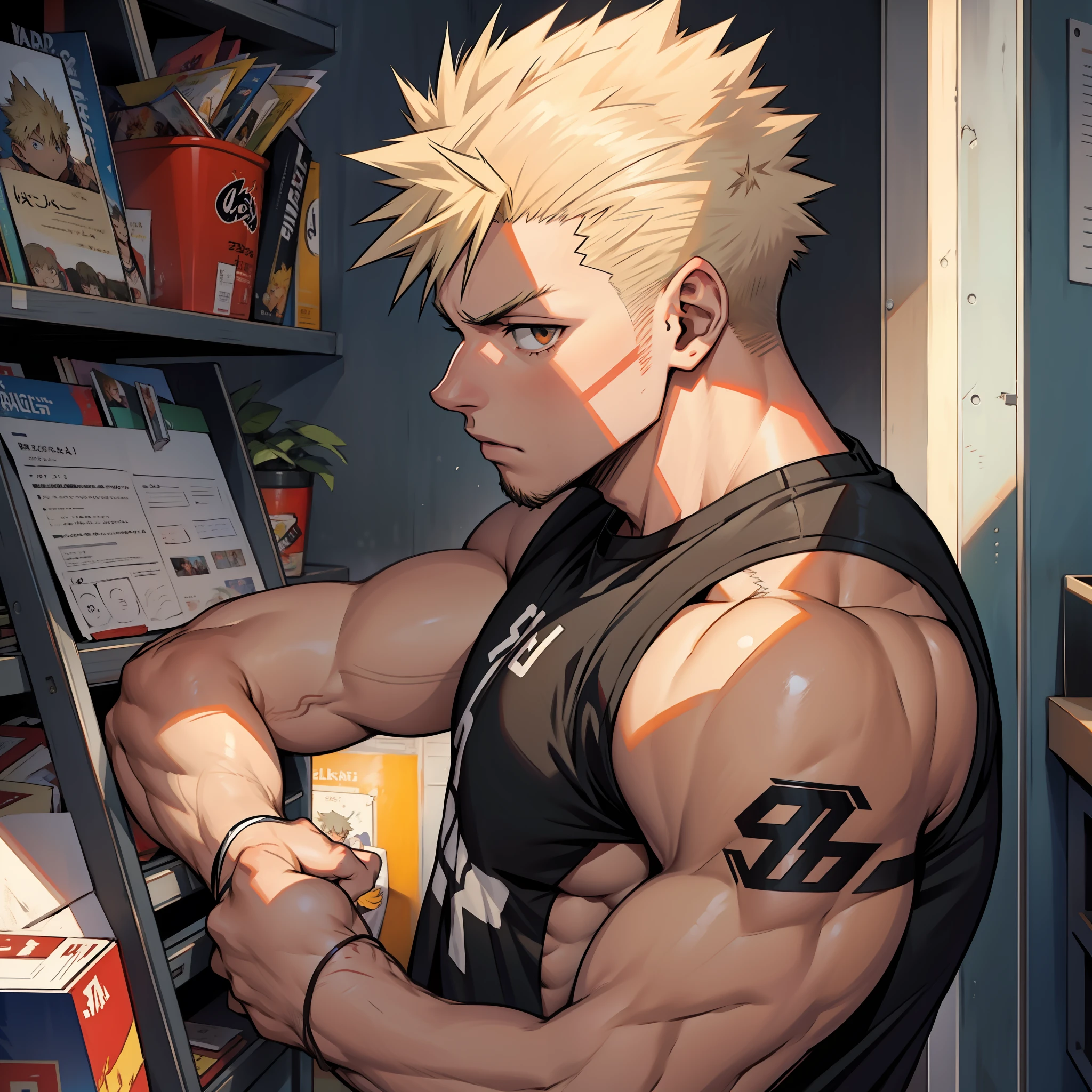 Bara art bakugou pelado detalhado