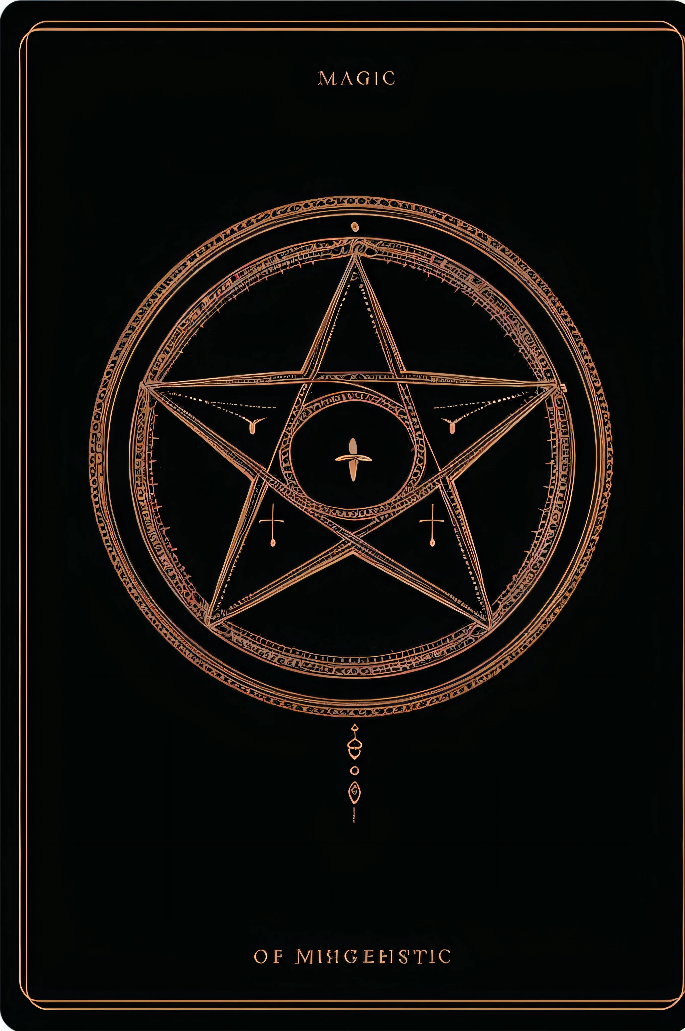 masterpiece, melhor qualidade, magic circle with a five-pointed star in the center, simetria, right proportions, horoscope, estrela (sinal), Tarot cards, fundo escuro, zodiacStyle, Fibonacci fractal, geometric design