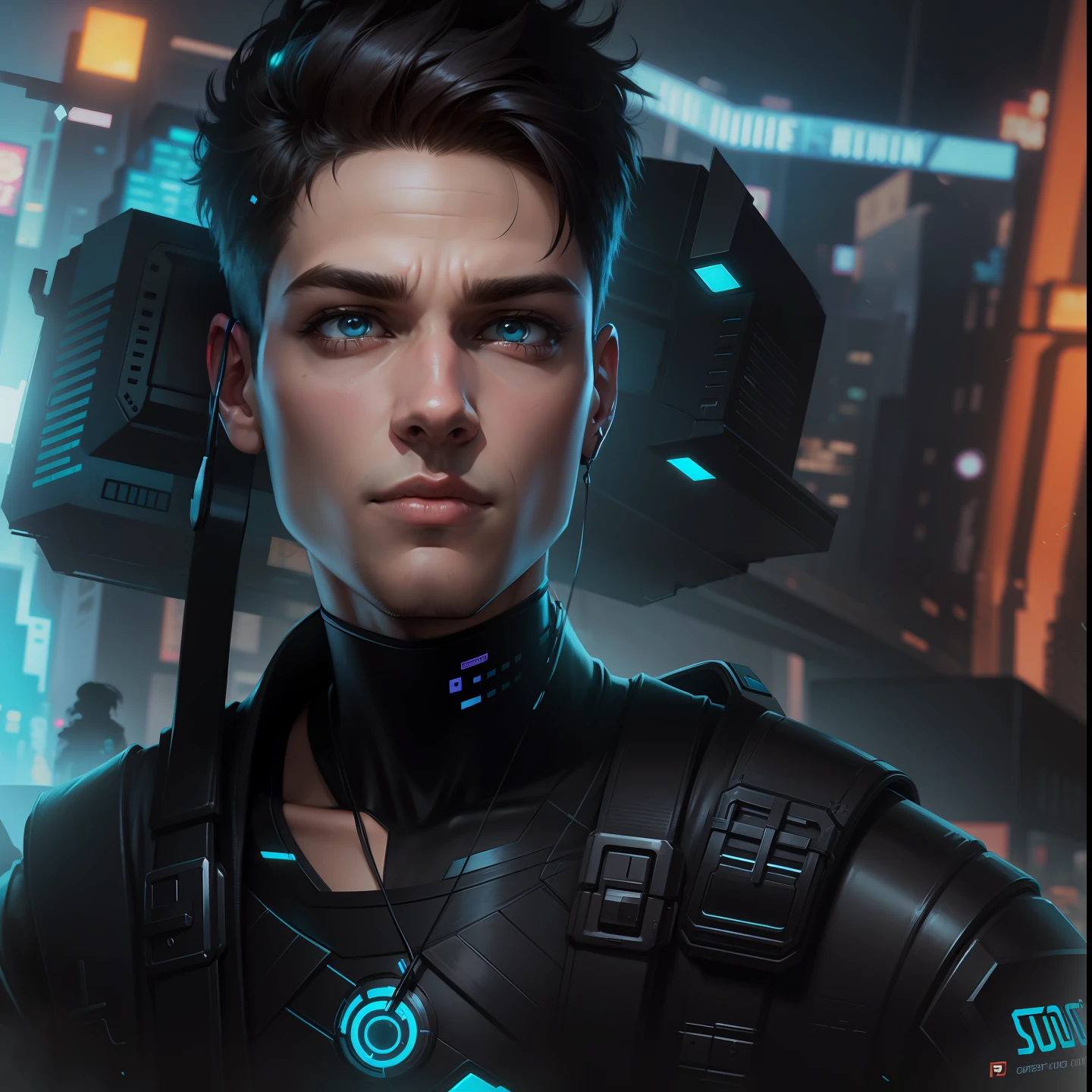 Change background cyberpunk cartoon cute boy , realistic face , High quality realistic ,8k ultra realistic,,