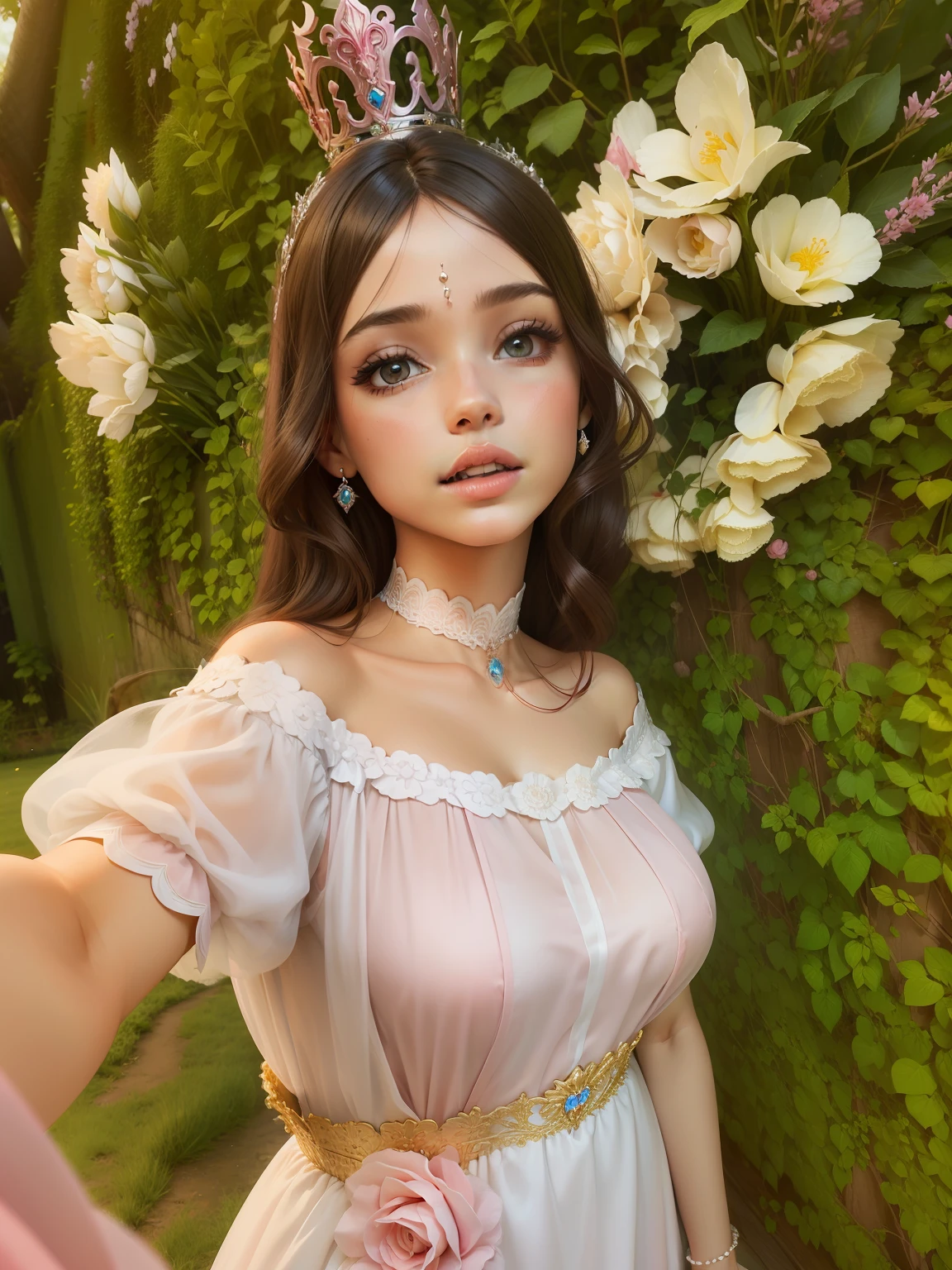 (Estilo princesa) vestido de princesa, lindo, rosa estilo Barbie,
