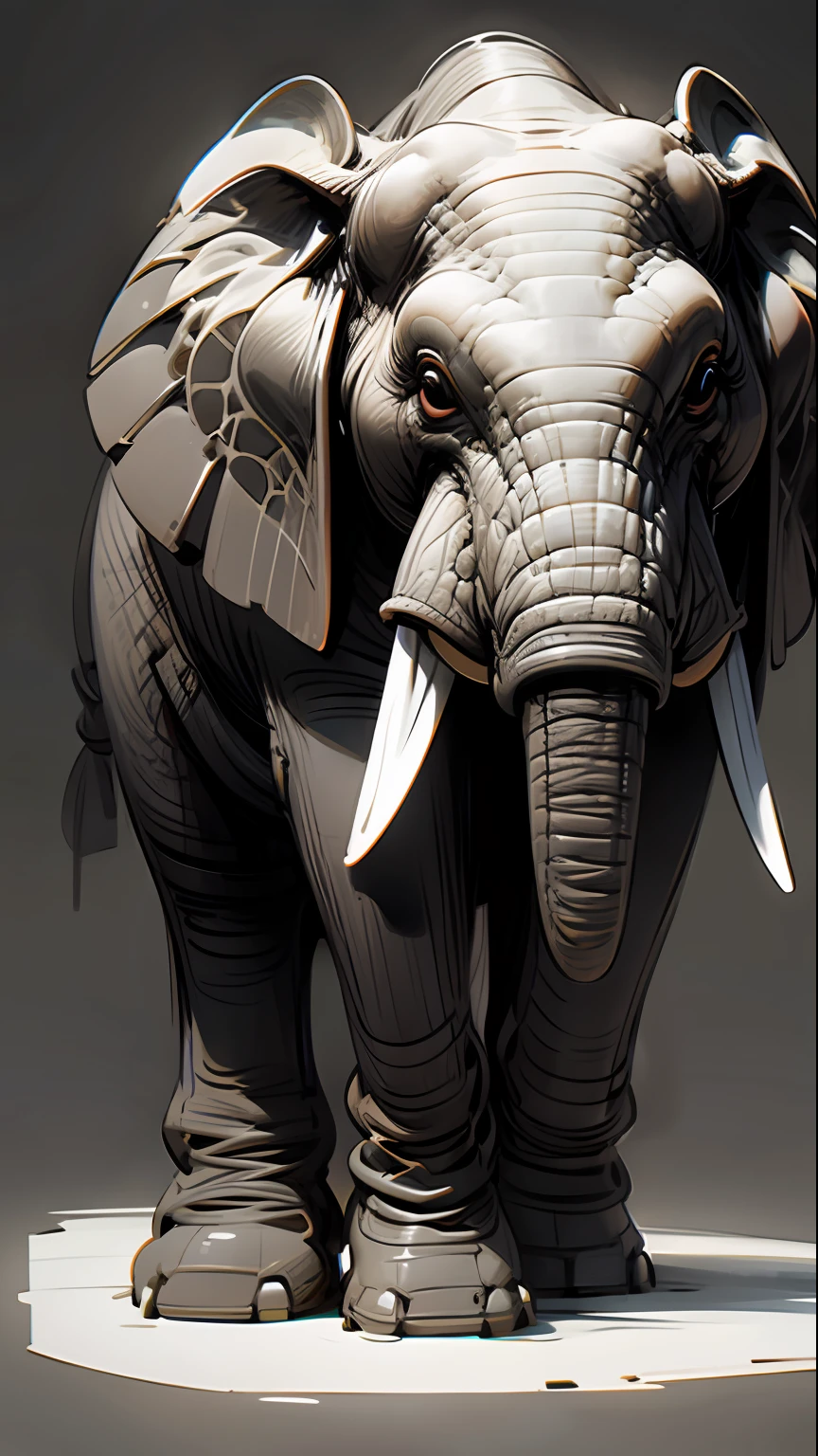 Cute elephant high contrast Realistic
