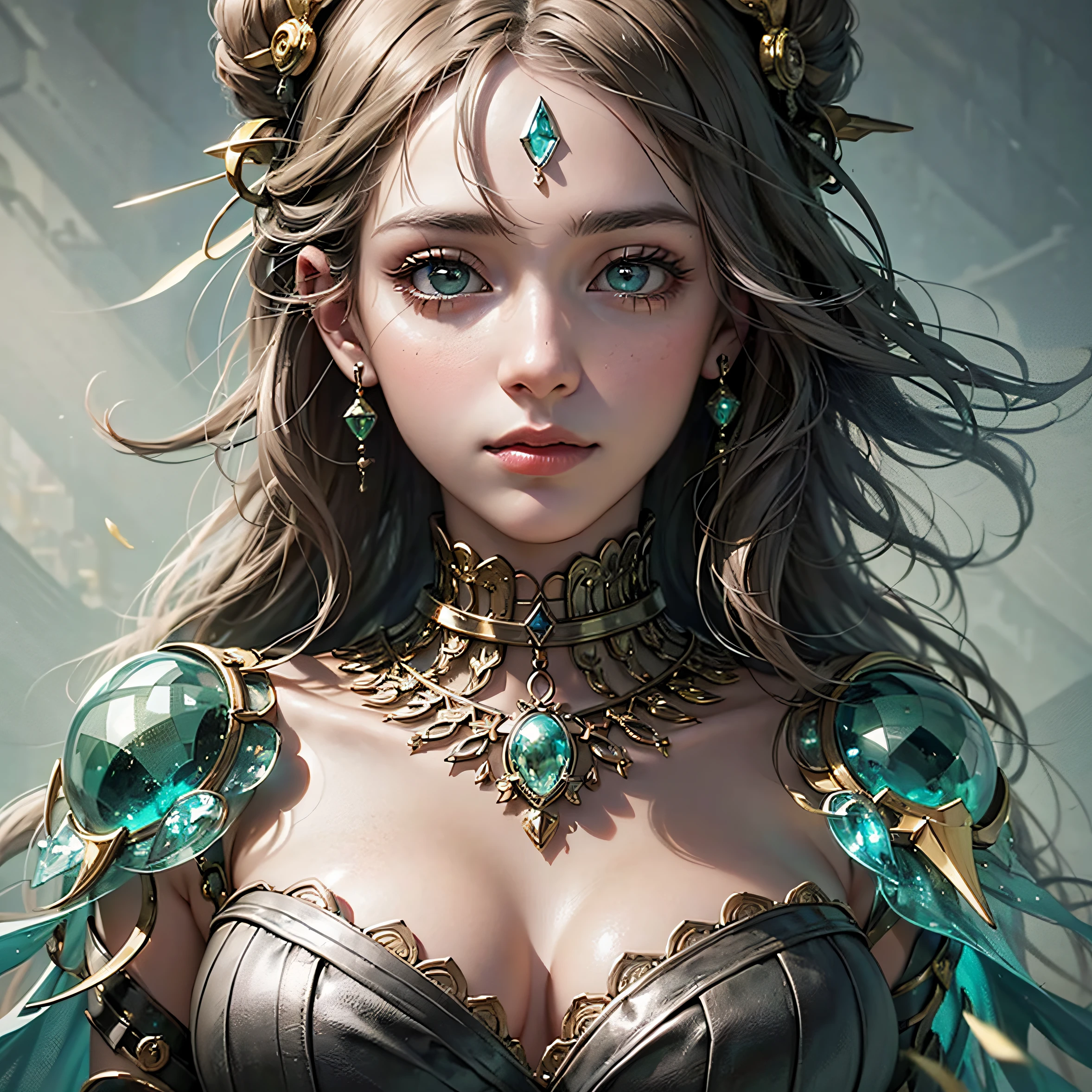 parte superior do corpo, uma mulher no vestido vitoriano preto,Vestidos,skull trinkets,rosas escuras, green topaz eyes, various fashionable hairstyle, maquiagem:0.4, (Brinco,Decote), coisa de princesa, fundo da floresta de neve, nevada, ((intrincado detalhado)) , (pele altamente detalhada,rosto,olho), Olhos Delicados, peito grande, olhos altamente detalhados, Cinematic lighting, ultra hi-res photo, (master part,Qualidade Superior,Realistic),