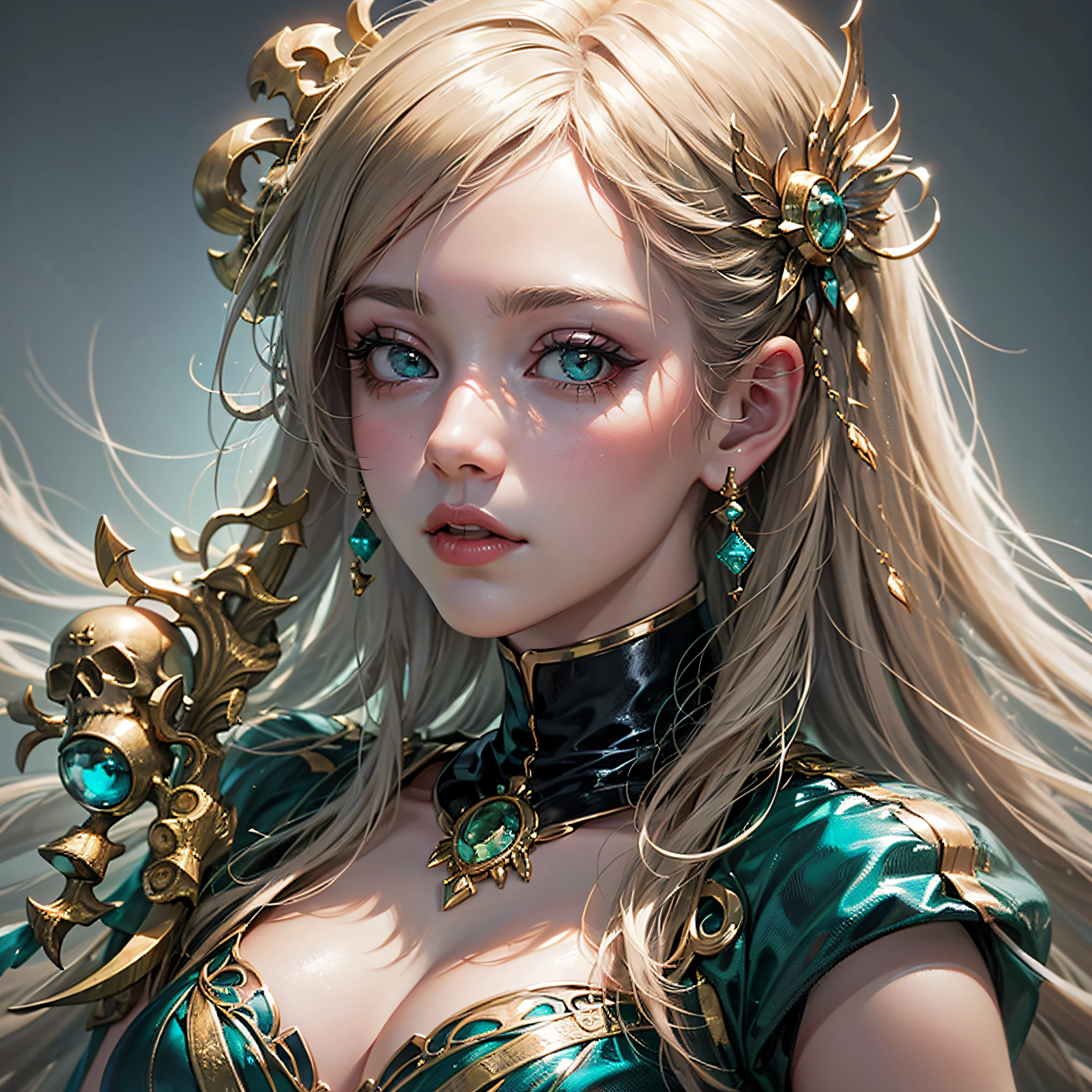 parte superior do corpo, uma mulher no vestido vitoriano preto,Vestidos,skull trinkets,rosas escuras, green topaz eyes, various fashionable hairstyle, maquiagem:0.4, (Brinco,Decote), coisa de princesa, fundo da floresta de neve, nevada, ((intrincado detalhado)) , (pele altamente detalhada,rosto,olho), Olhos Delicados, peito grande, olhos altamente detalhados, Cinematic lighting, ultra hi-res photo, (master part,Qualidade Superior,Realistic),