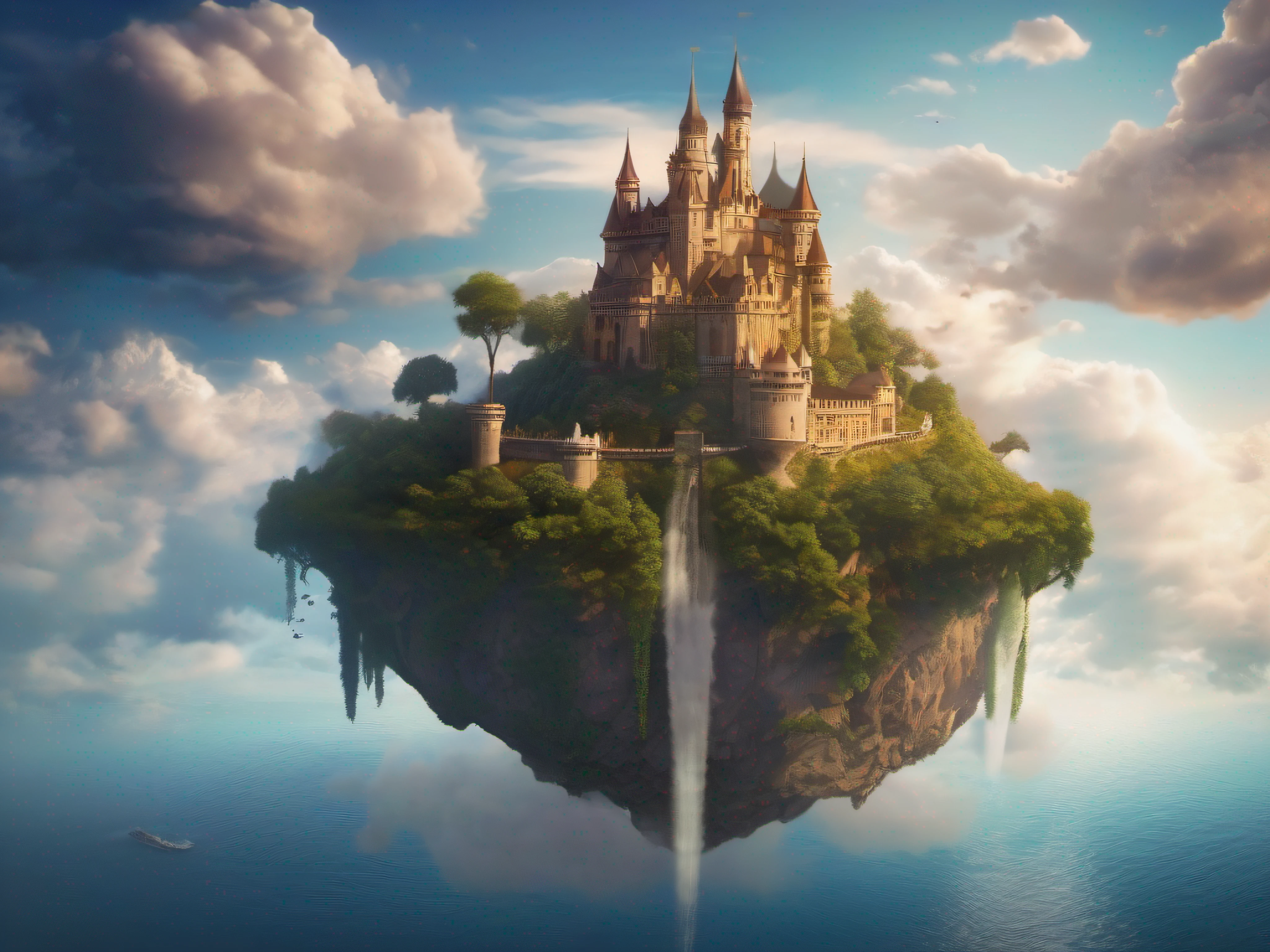 (masterpiece:1.2), (8k:1.2), (floating island:1.4), (floating land:1.2), (castle:1.3), (cloud:1.1), (sky:1.4)