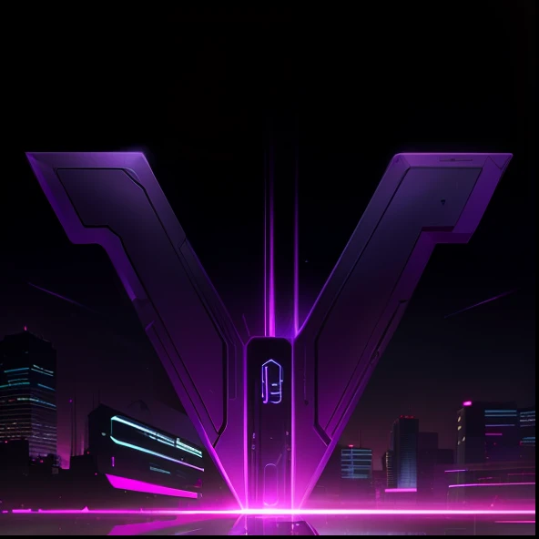 With "a silhouette" as the logo, the background color is RGB#The 6510AD is rendered on the background color, , Victor Royd, Victor Royd album cover, , vaporware style, Neon Company Purple Neon,, neon virtual networks, profile picture 1024px, Premium purple neon,
