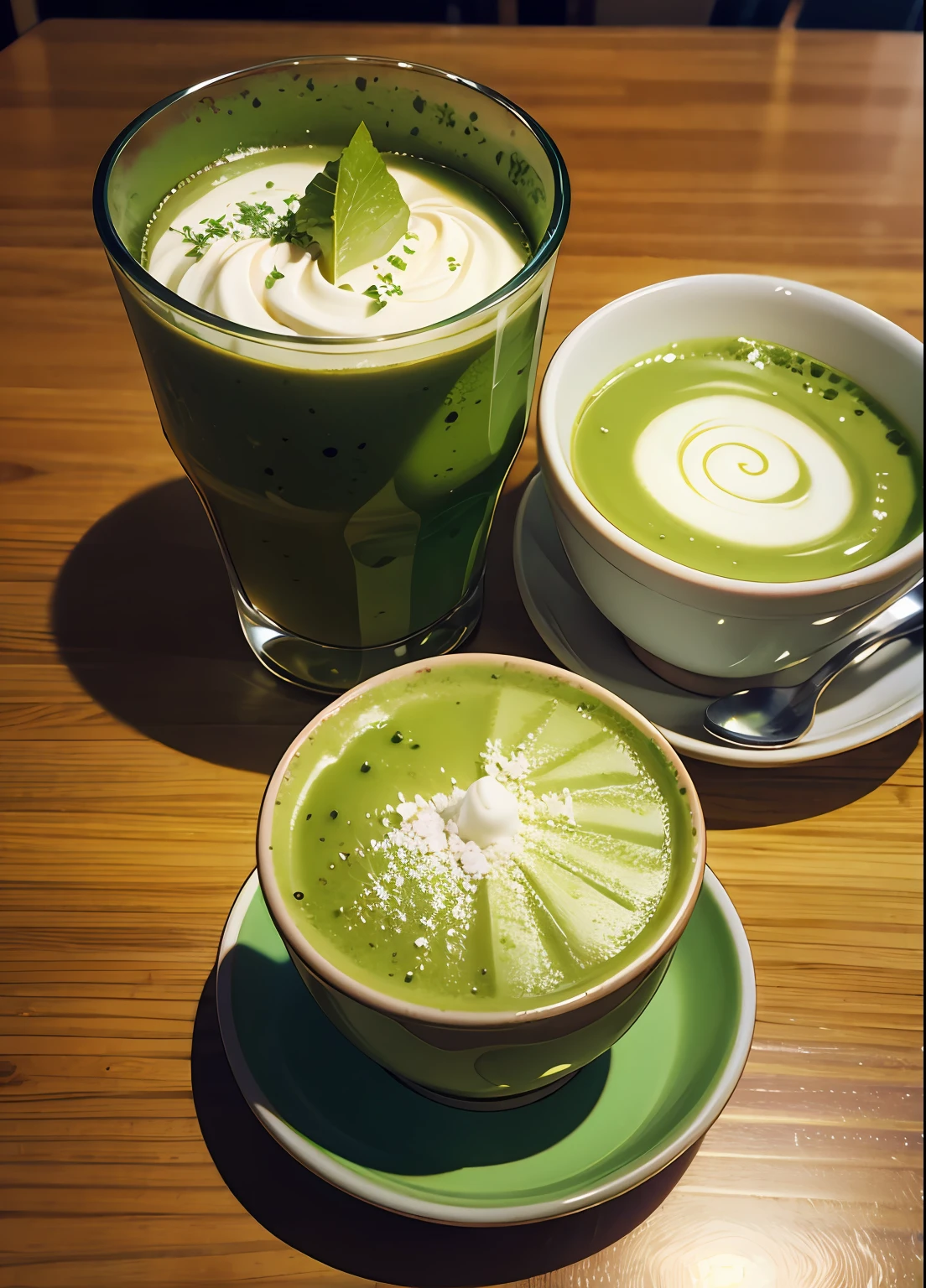 delicious matcha cake, photorealistic, yummy