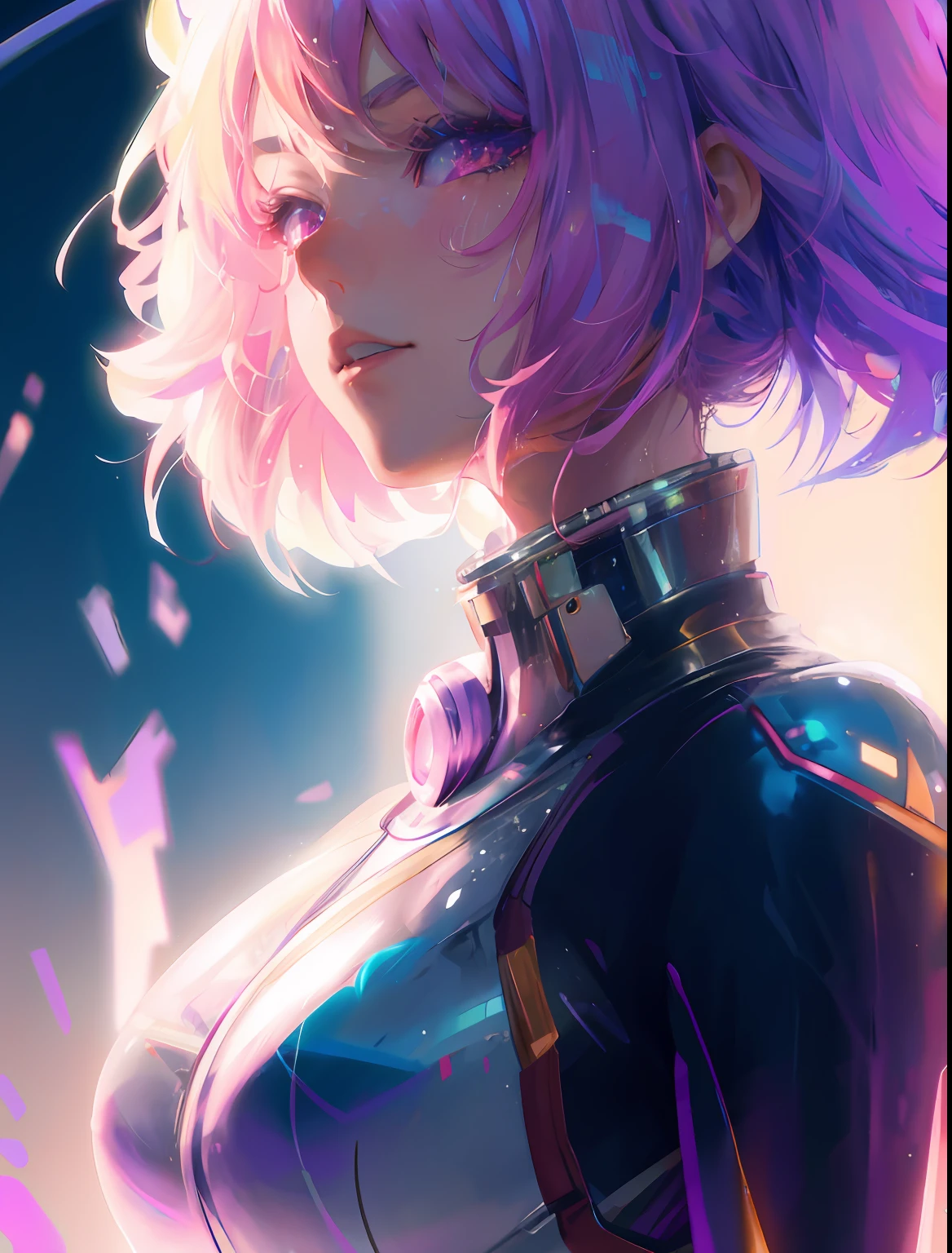 Close up portrait of woman with pink hair and futuristic outfit, Digital Cyberpunk Anime Art, anime style 4 k, digital cyberpunk - anime art, Detailed Digital Anime Art, anime cyberpunk art, digital anime art, Cyberpunk anime girl mecha, portrait knights of zodiac girl, female cyberpunk anime girl, portrait anime space cadet girl, Ilya Kuvshinov. 4 k
