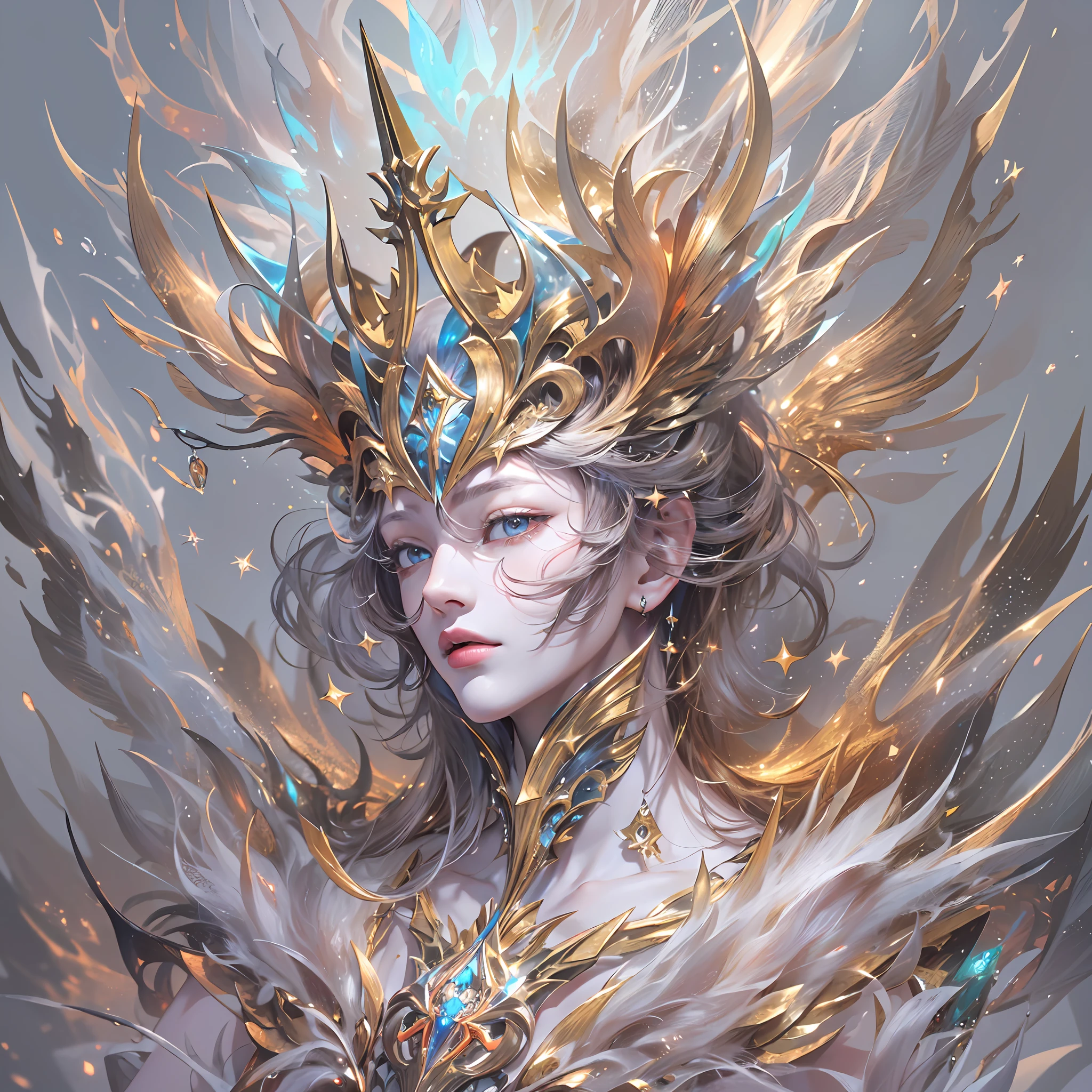 (absurdres, highres, ultra detailed),(Masterpiece, best quality:1.2),(1man),clear skin, transparent body,(Ultrakill),((Minos prime:1.5)), superior being , absolutely stunning art, extremely detailed, white crown, faceless, vibrant colours, highest quality digital art, Anime