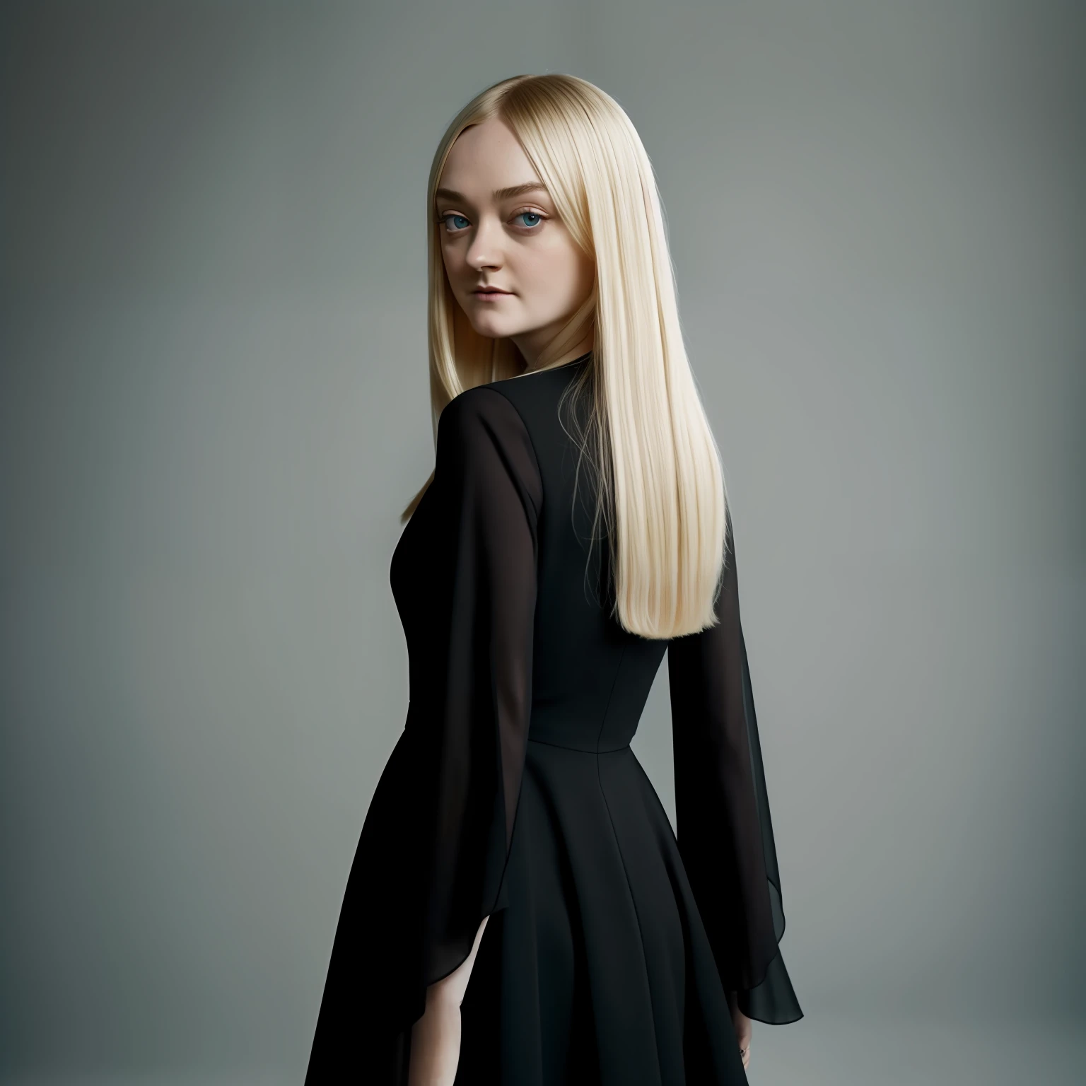 blond woman in black dress, standing in a black magic stage, full body, dakota fanning, soft portrait shot 8 k, female portrait, james jean soft light 4k, james jean soft light 4 k, a still of an ethereal