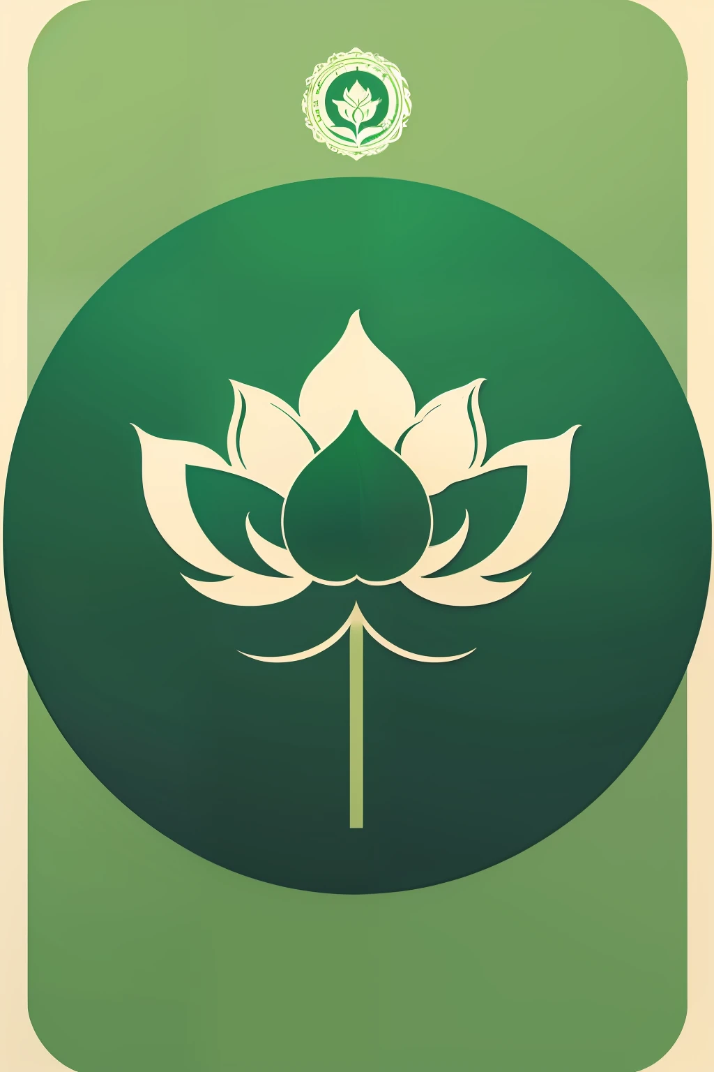 Create a logo vector graphic about a vegetarian food restaurant, a circular logo with the main color green, and have a lotus flower. design idea of Sen Chay by text to Image, sample style