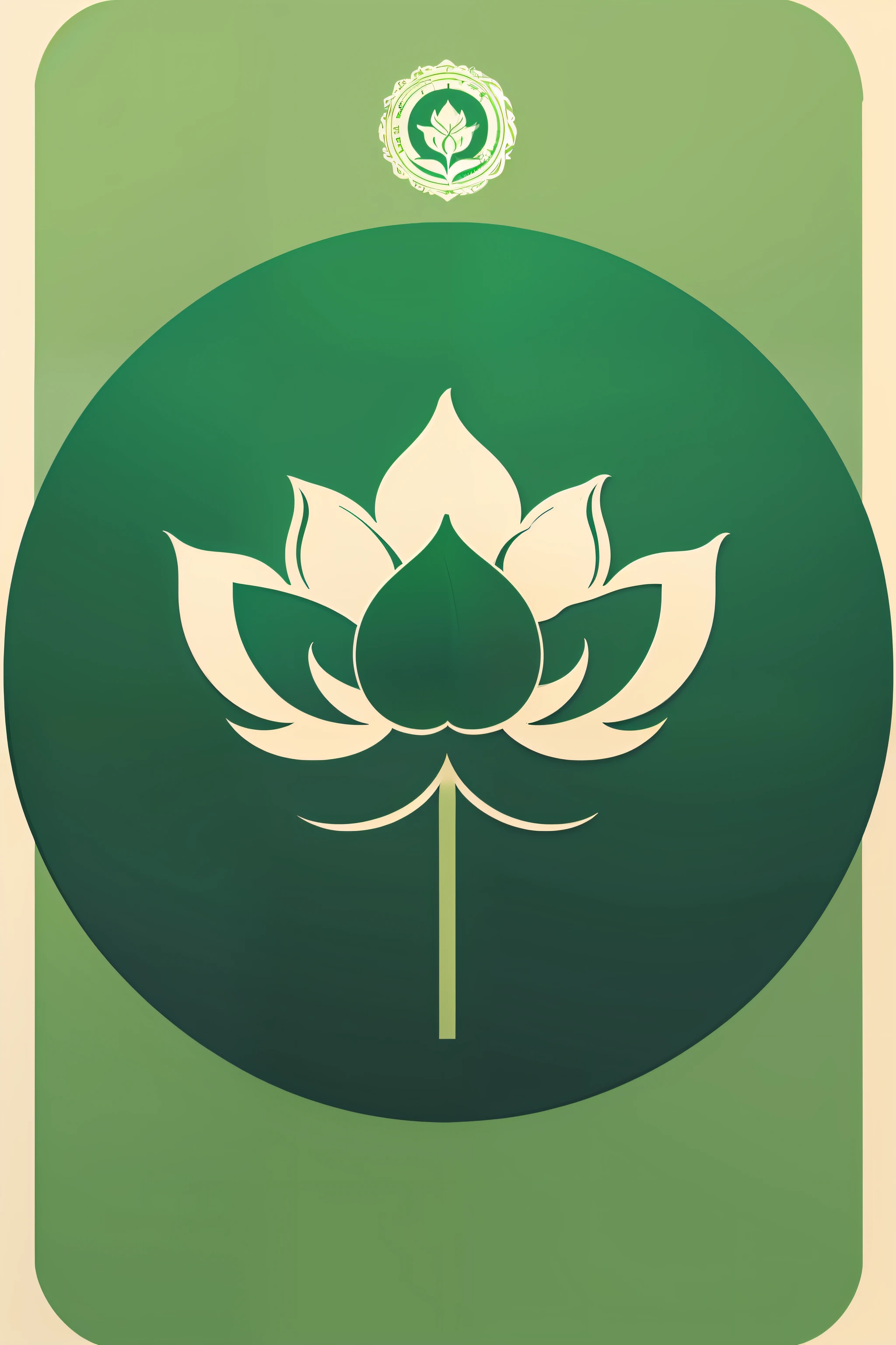 Create a logo vector graphic about a vegetarian food restaurant, a circular logo with the main color green, and have a lotus flower. design idea of Sen Chay by text to Image, sample style