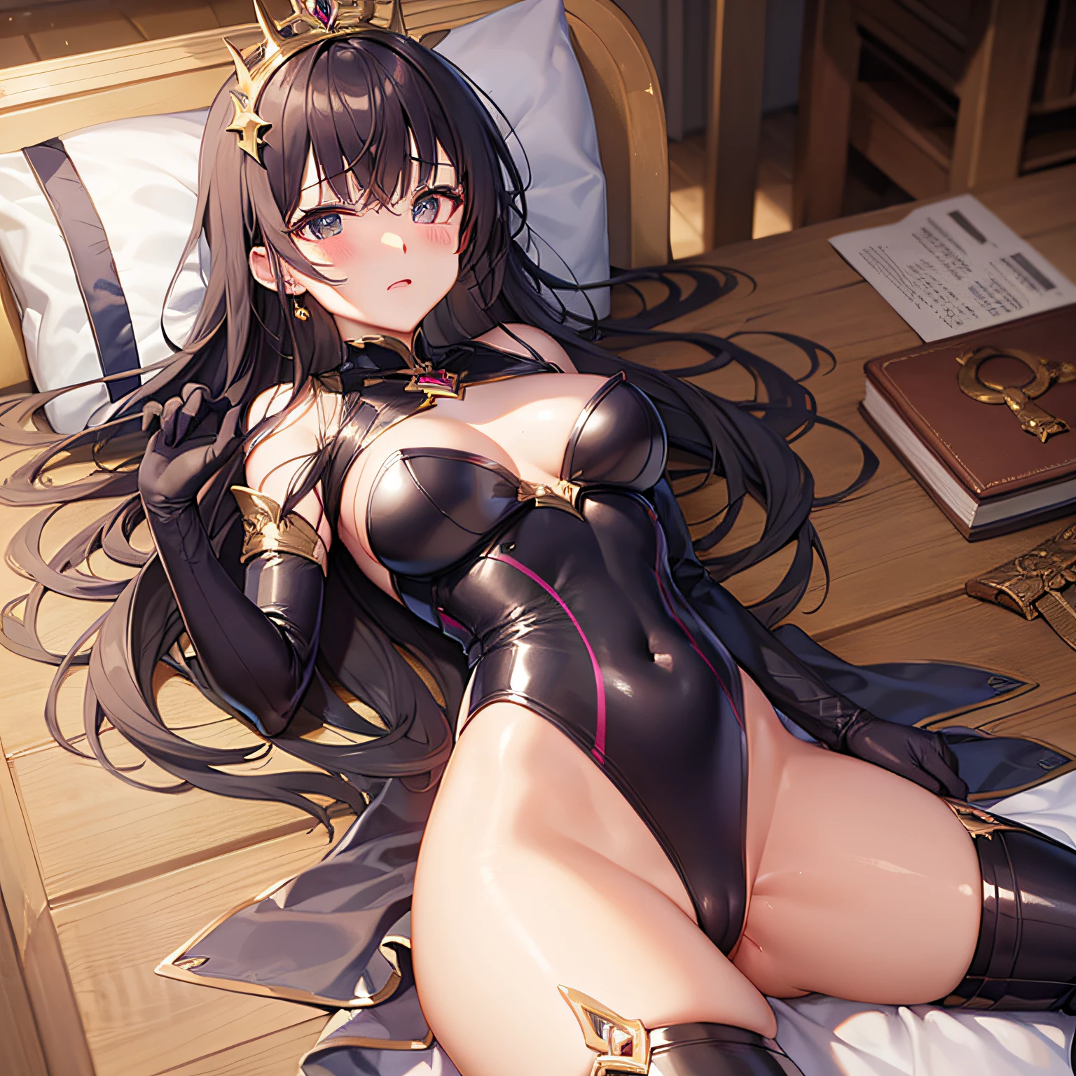 A Princess、Leotard、armor、masturbation