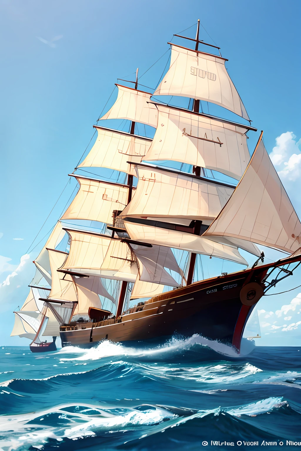 Age of Navigation,choppy,Five mast sailboats
