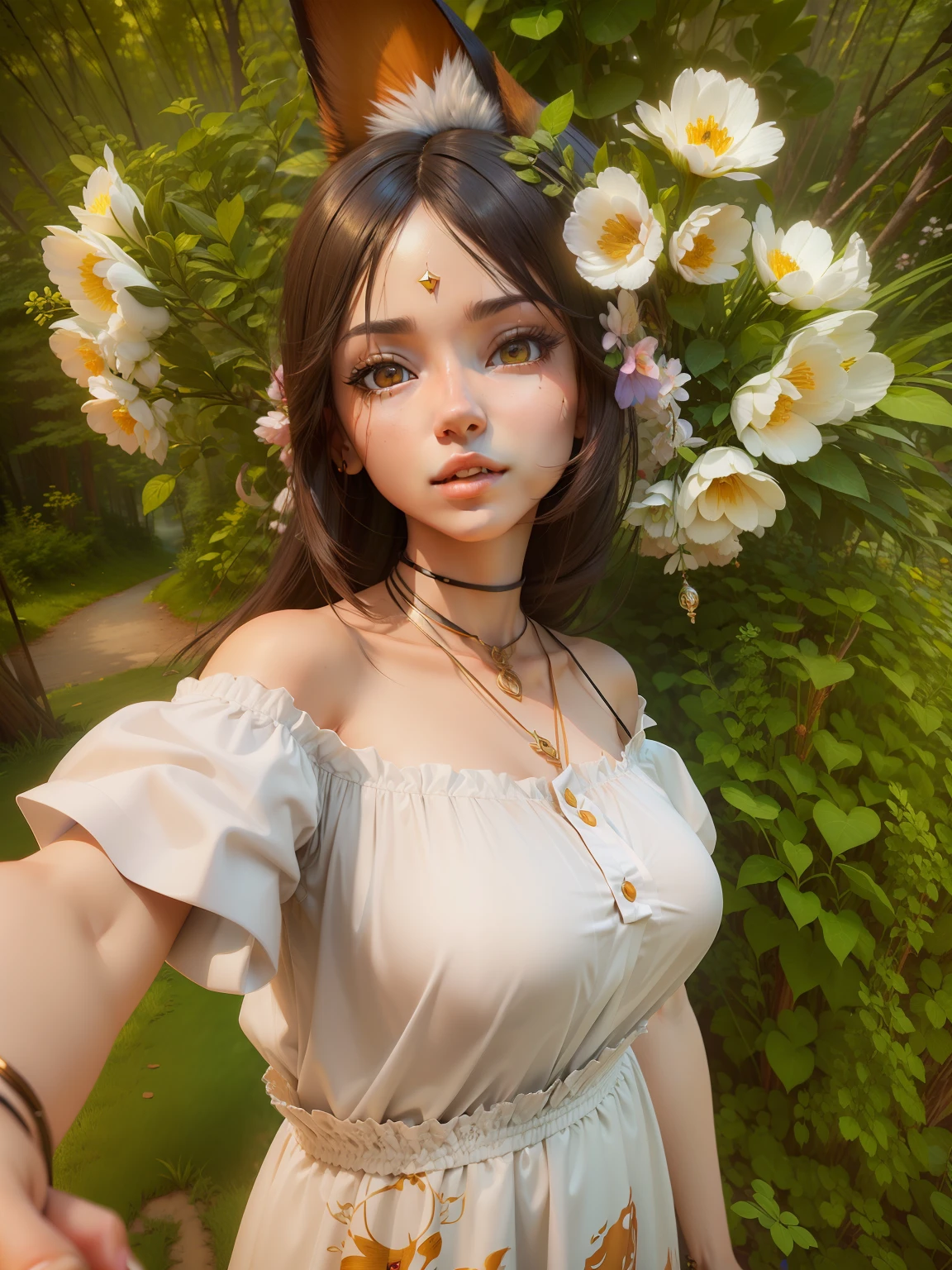 3D style,(masterpiece, best_quality, ultra-detailed:1.3), epic, illustration, welcoming,3d render, foxgirl,1girl,solo,