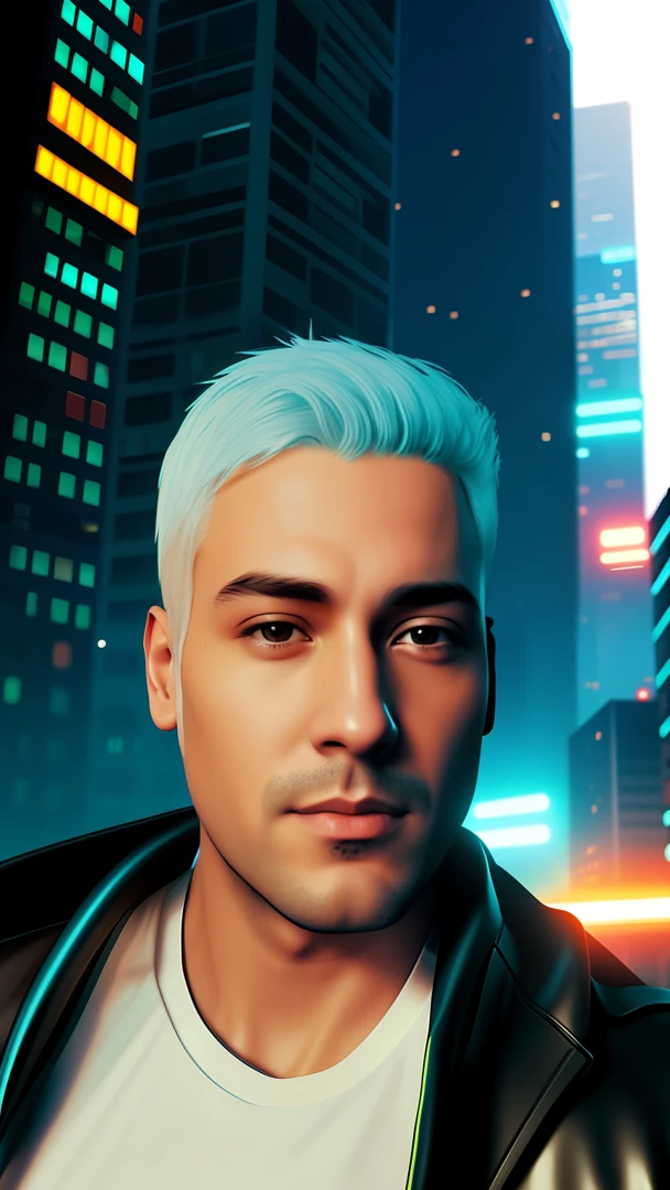 Change back ground , cyberpunk city, cool boy, cool pose, 8k ultra realistic