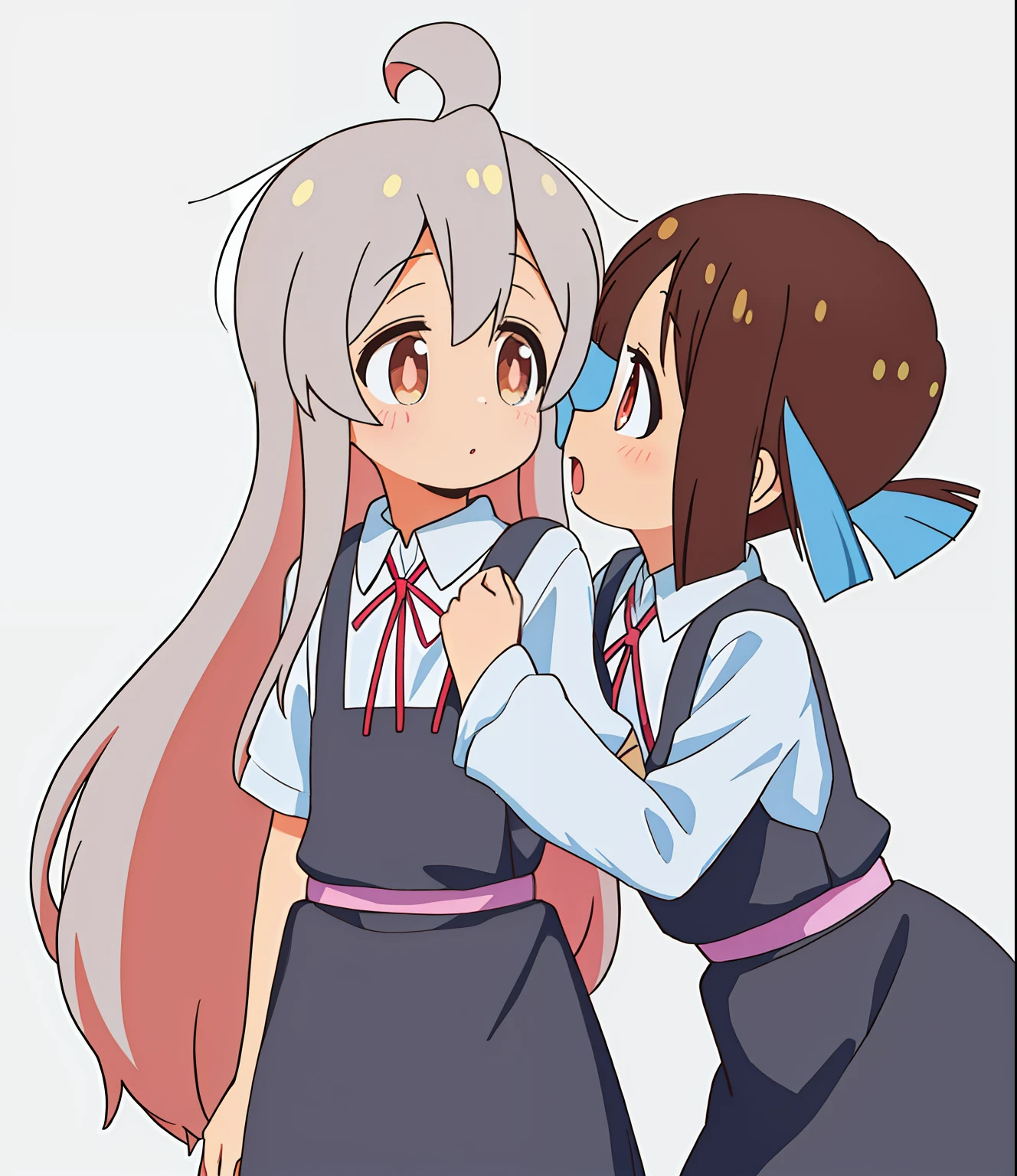 mano,HozukiMomiji OyamaMahiro,Magazines,beautidful eyes,2girls yuri,white backgrounid,simple backgound