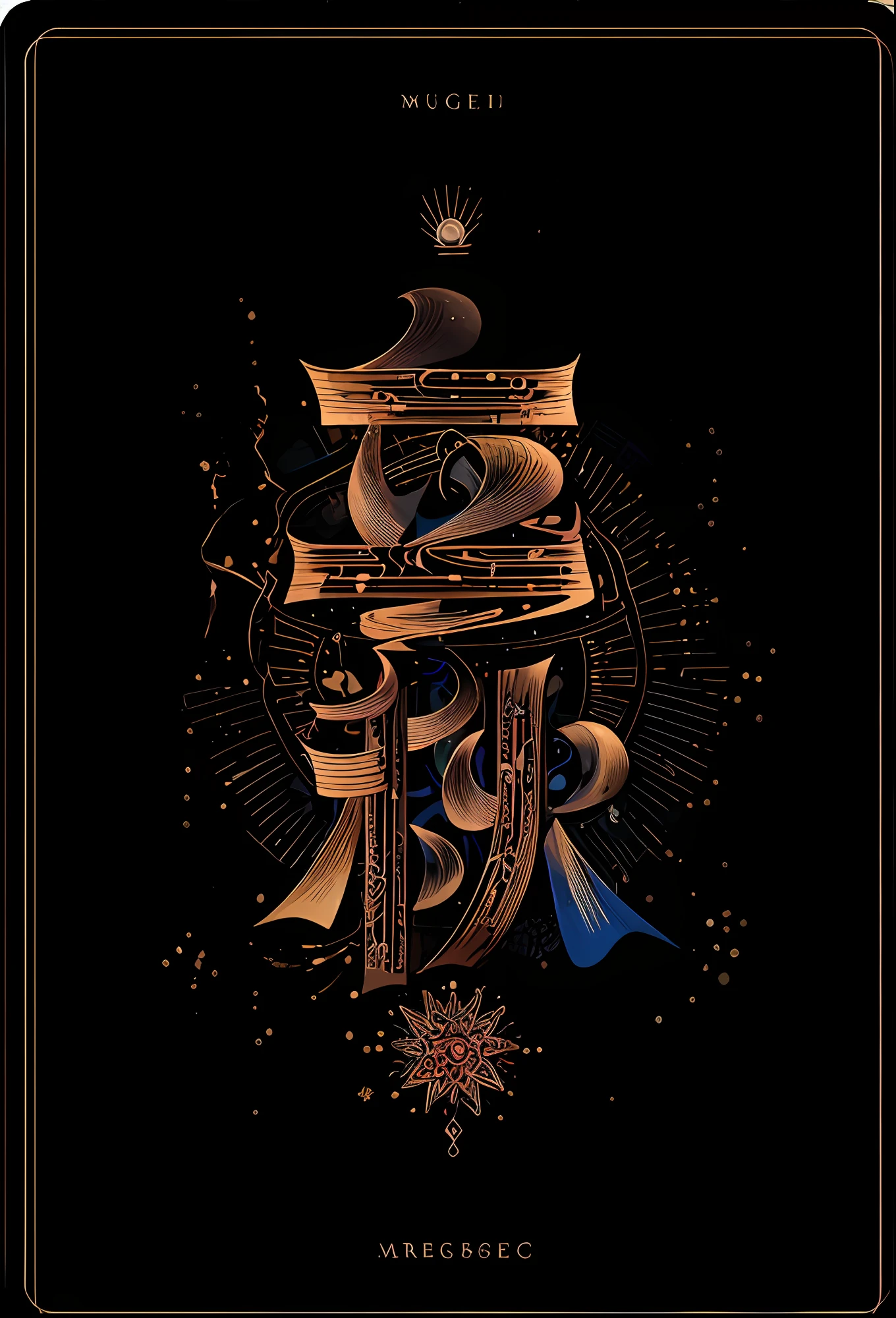 realistic, (best quality, masterpiece:1.3), golden rose ,soul card, line, light particles, no humans,