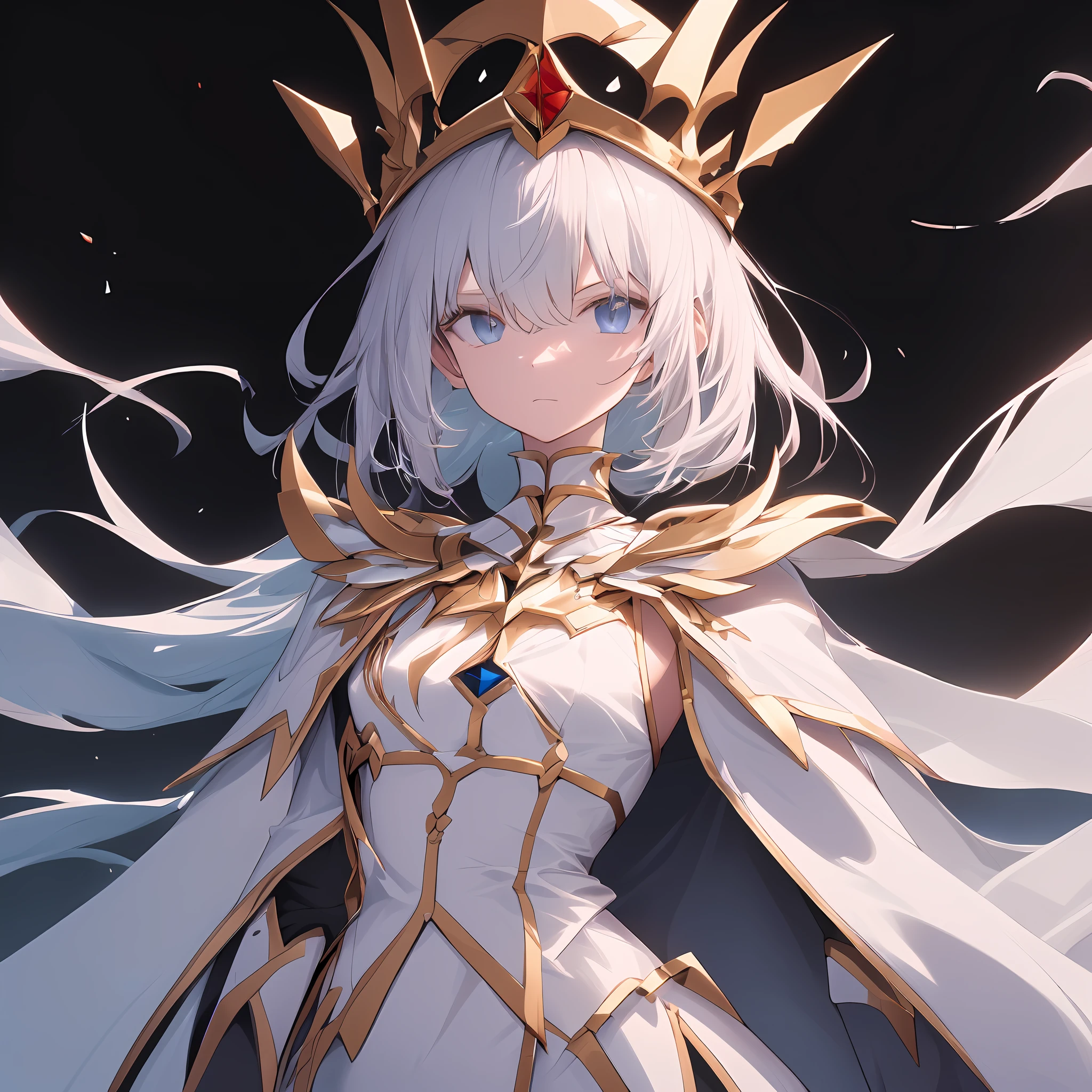 (absurdres, highres, ultra detailed),(Masterpiece, best quality:1.2),(1man),clear skin, transparent body,(Ultrakill),((Minos prime:1.5)), superior being , absolutely stunning art, extremely detailed, white crown, faceless, vibrant colours, highest quality digital art, Anime