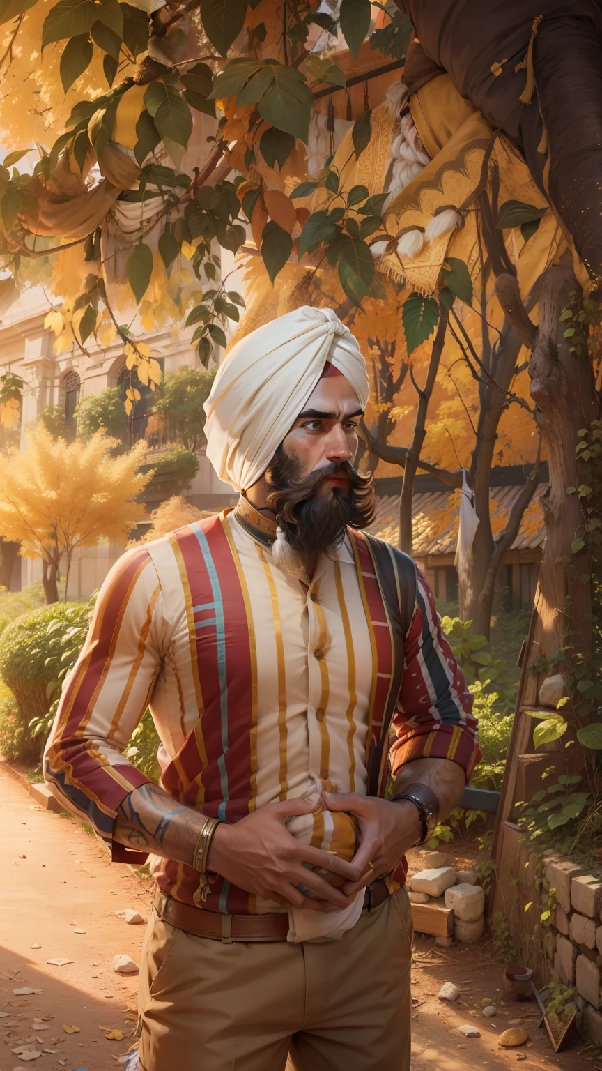 Turban, beard , realistic