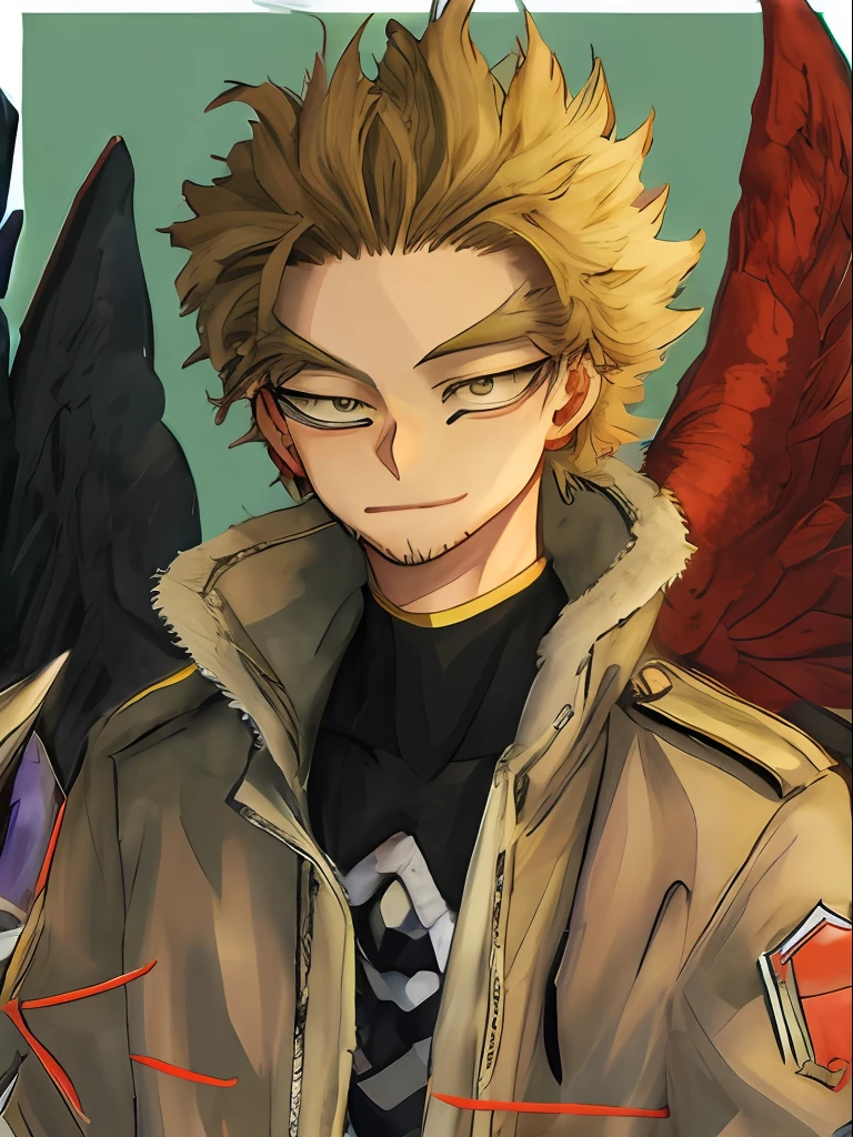 Hawks from mha holding out his hand to the viewer