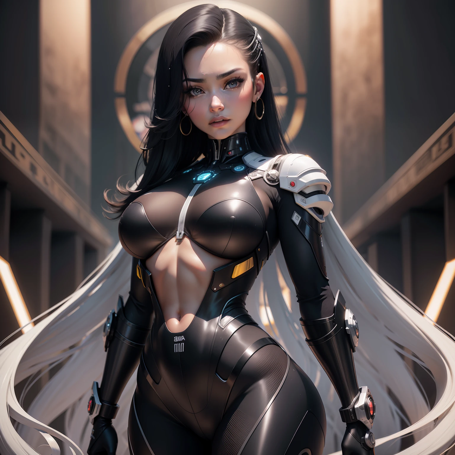 mulher maravilha futurista android humana feminin,aultra realista 8k cg, (futurista:, obra de arte perfeita, obra-prima, cidade futurista, era futurista, mechnical, fantasia), (((fundo detalhado))) Sexy 20 year old Asian woman cyborg model Fresh muscle, amazing incredibly beautiful, sentada, Looking at camera, cabelo preto ondulado brilhante, retrato 50mm, glamour, curvas suaves, bunda gigantesca, quadris largos, fleshy, moist lips, Perfect Cybernetic Body, abs perfeito, 3d, ultra realista, sol