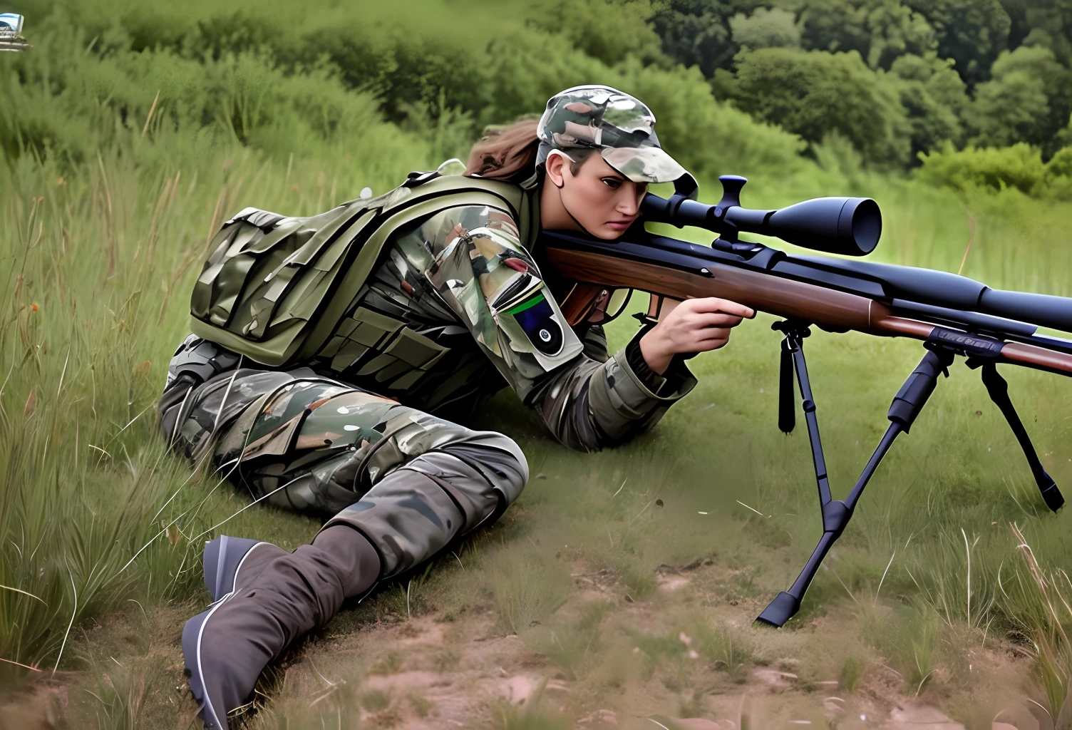 Sexy Ukrainian female sniper