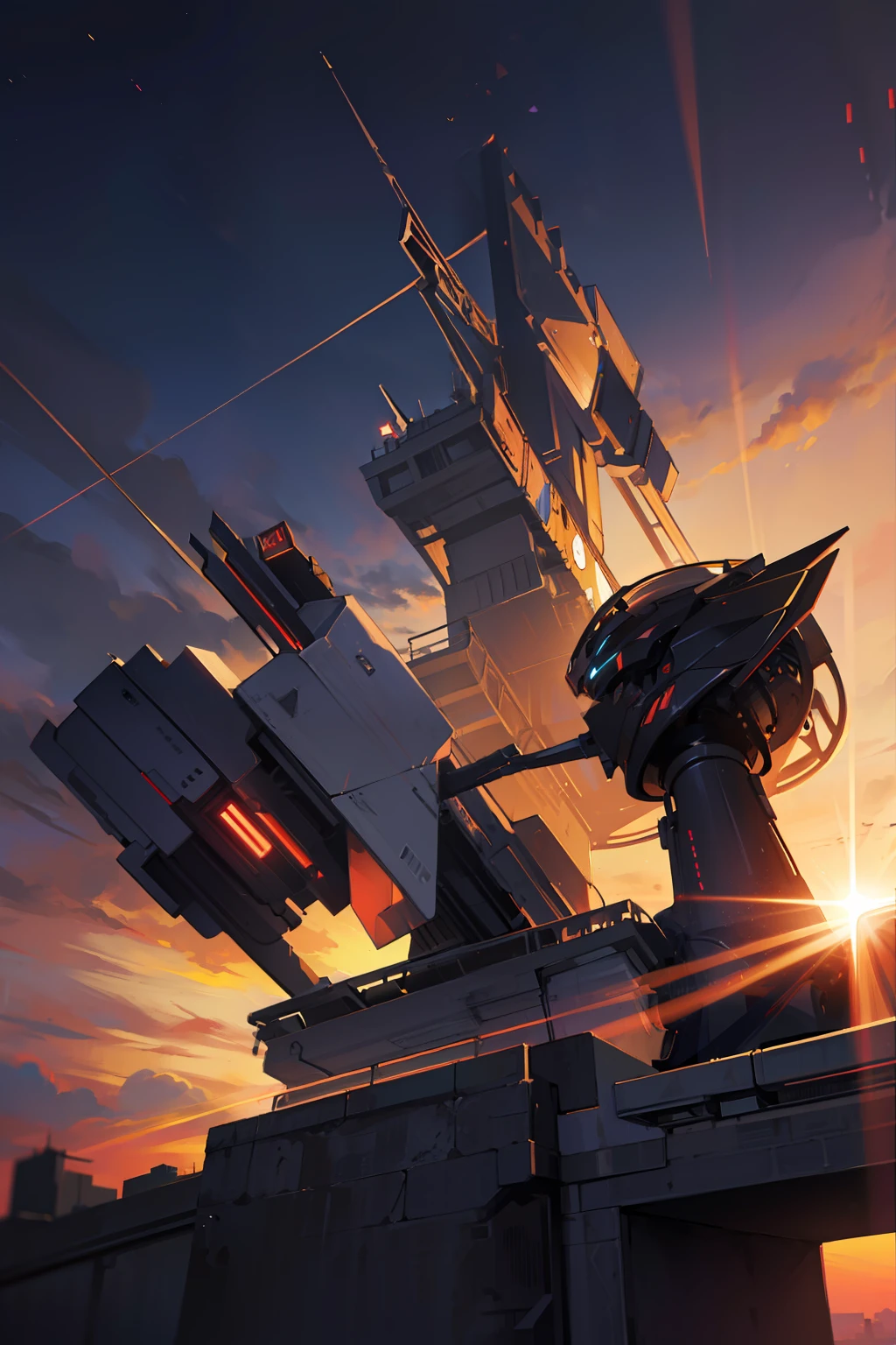 (nvinkpunk: 1.2) (snthwve style: 0.8) Corvette, light wave, sunset, complex and elaborate design