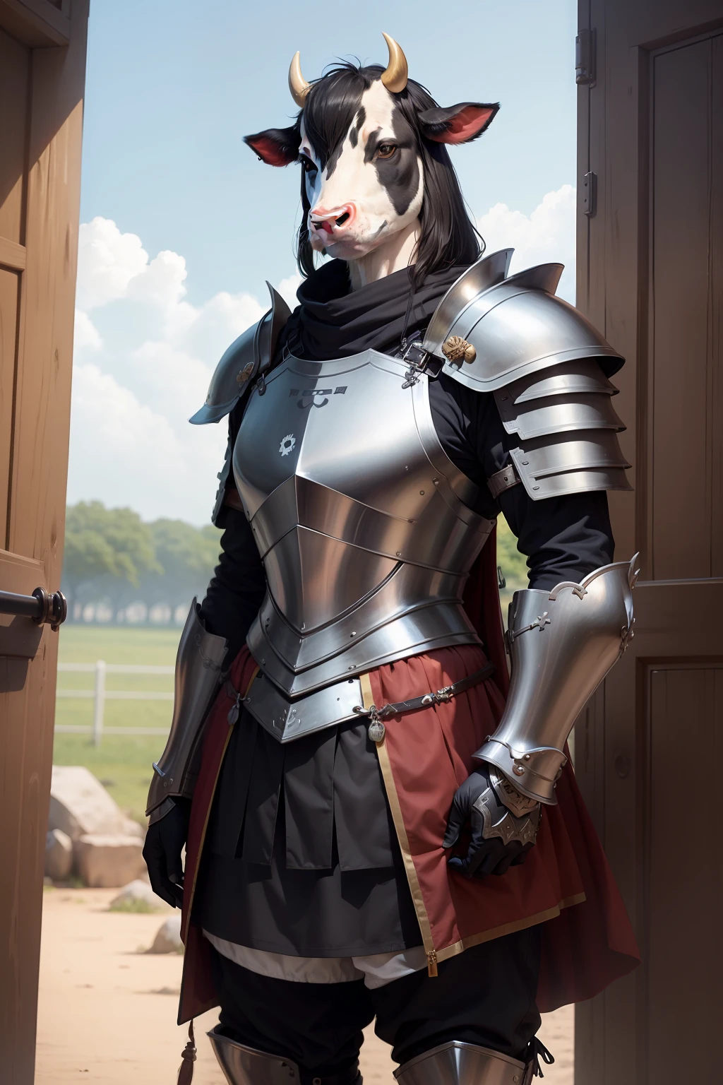 A cow general in armor。